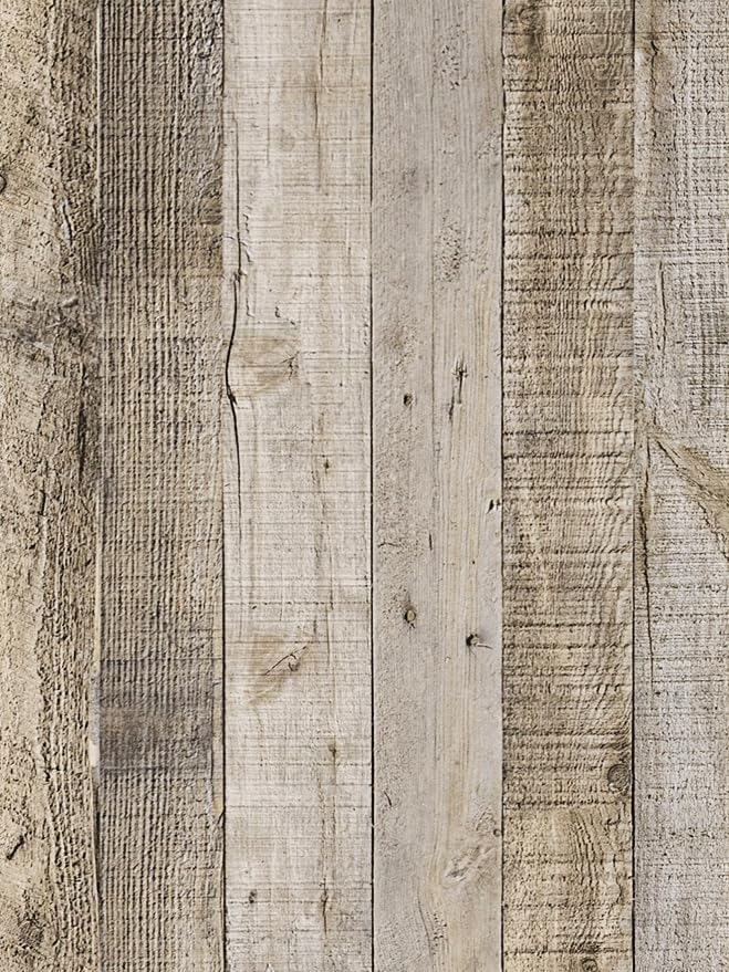 Anmon Grey Distressed Wood Contact Paper - Peel and Stick Wallpaper 23.6