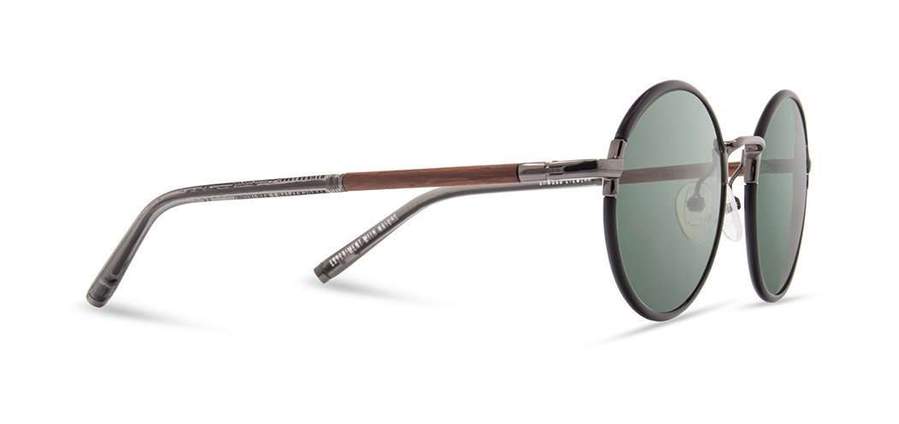 Shwood Hawthorne Acetate Sunglasses - Black Chrome/Mahogany Frame with G15 Lens - Stylish UV Protection for Outdoor Activities & Driving