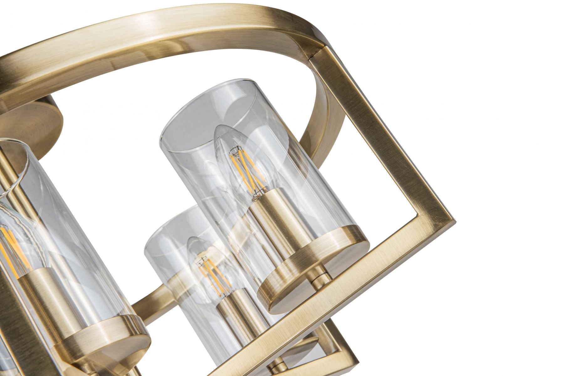 Costello 5-Light Semi Flush Mount Ceiling Light Fixture in Antique Brass & Satin Chrome - Perfect for Dining Room, Bedroom or Hallway Lighting