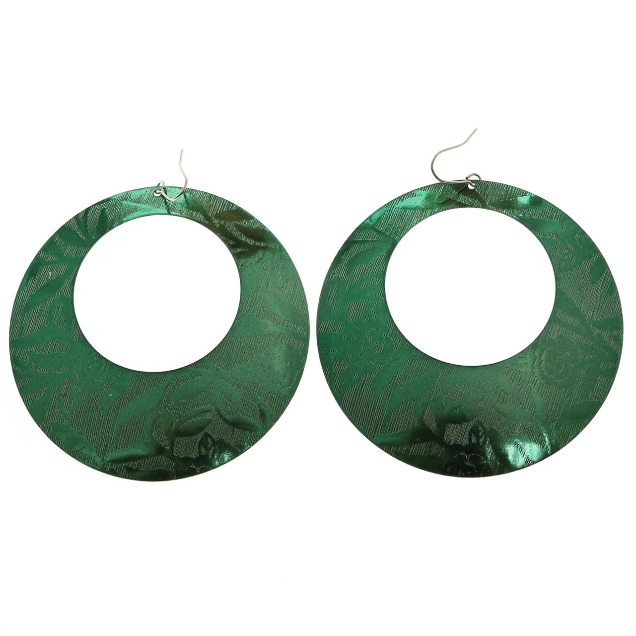Mi Amore Rose Dangle Earrings for Women - Silver Tone Green Leaf Design Fashion Jewelry - Perfect for Date Night, Wedding & Special Occasions