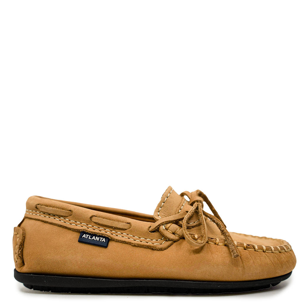 Atlanta Moccasin Beige Nubuck Boat Loafers for Men - Comfortable Slip-On Shoes for Casual Wear, Office & Travel