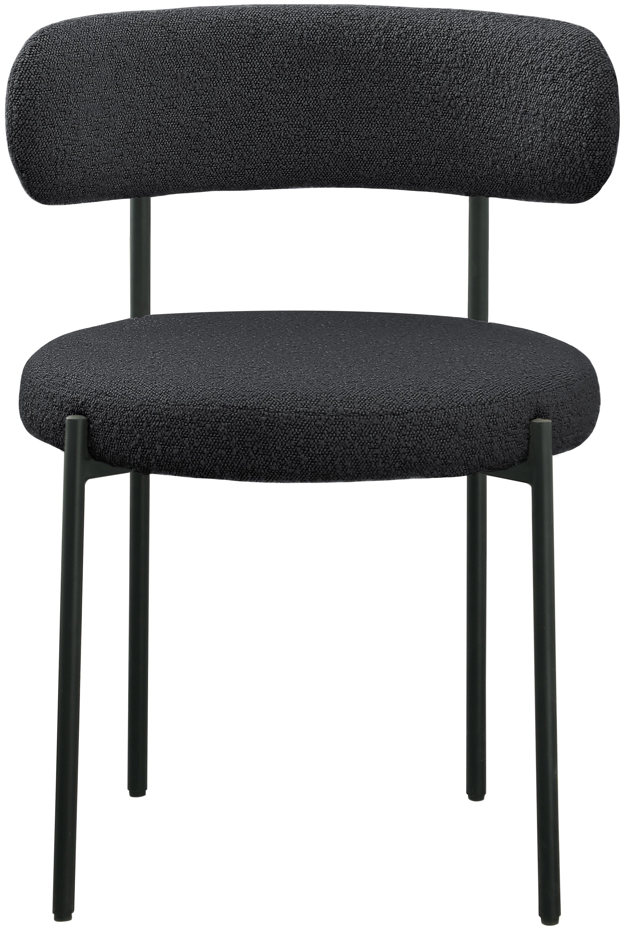 Luxury Boucle Fabric Dining Chair - Modern Upholstered Accent Chair for Dining Room, Living Room & Office - Soft & Comfortable Seat with Sturdy Metal Legs