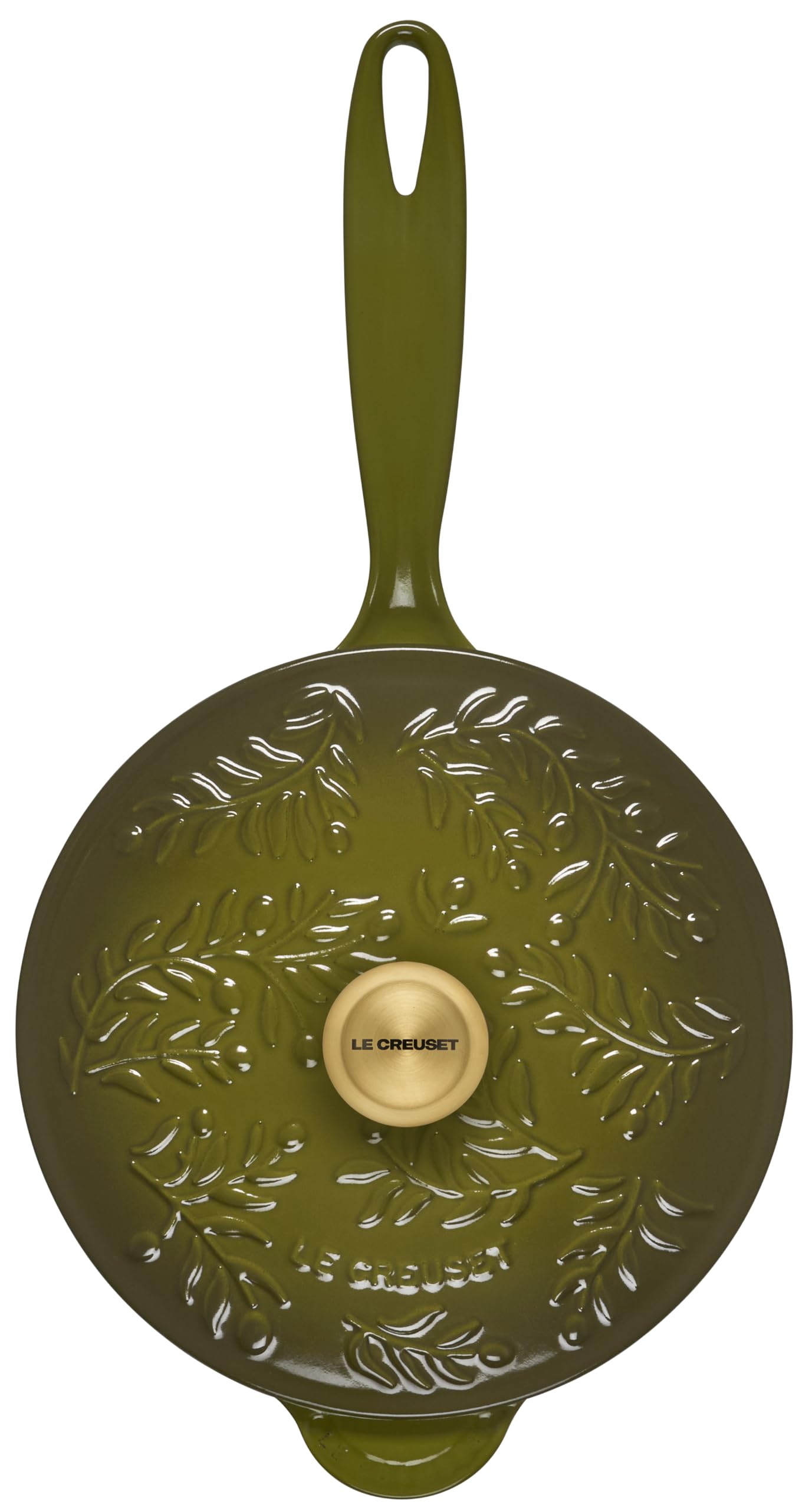 Le Creuset Olive Branch 2.25 Qt Cast Iron Round Saucier Pan - Traditional French Oven for Braising, Simmering & Serving - Perfect for Home Cooking & Gourmet Recipes