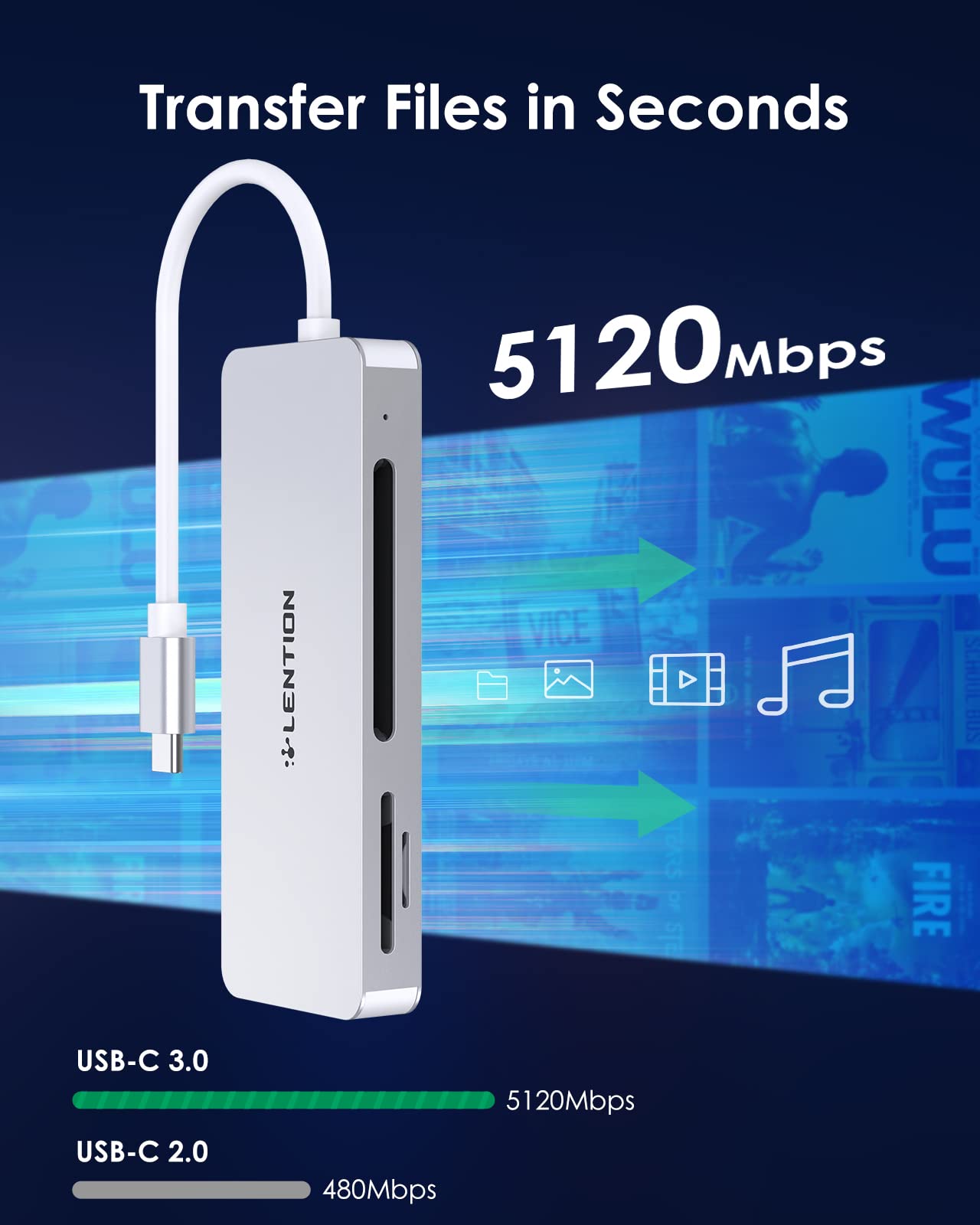 LENTION USB C to CF/SD/Micro SD Multi-Card Reader - High Speed SD 3.0 Card Adapter Compatible with MacBook Pro 13/15/16 (2023-2016), MacBook Air, iPad Pro, Surface & More (CB-C12, Silver) | Perfect for Photographers, Videographers & Content Creators