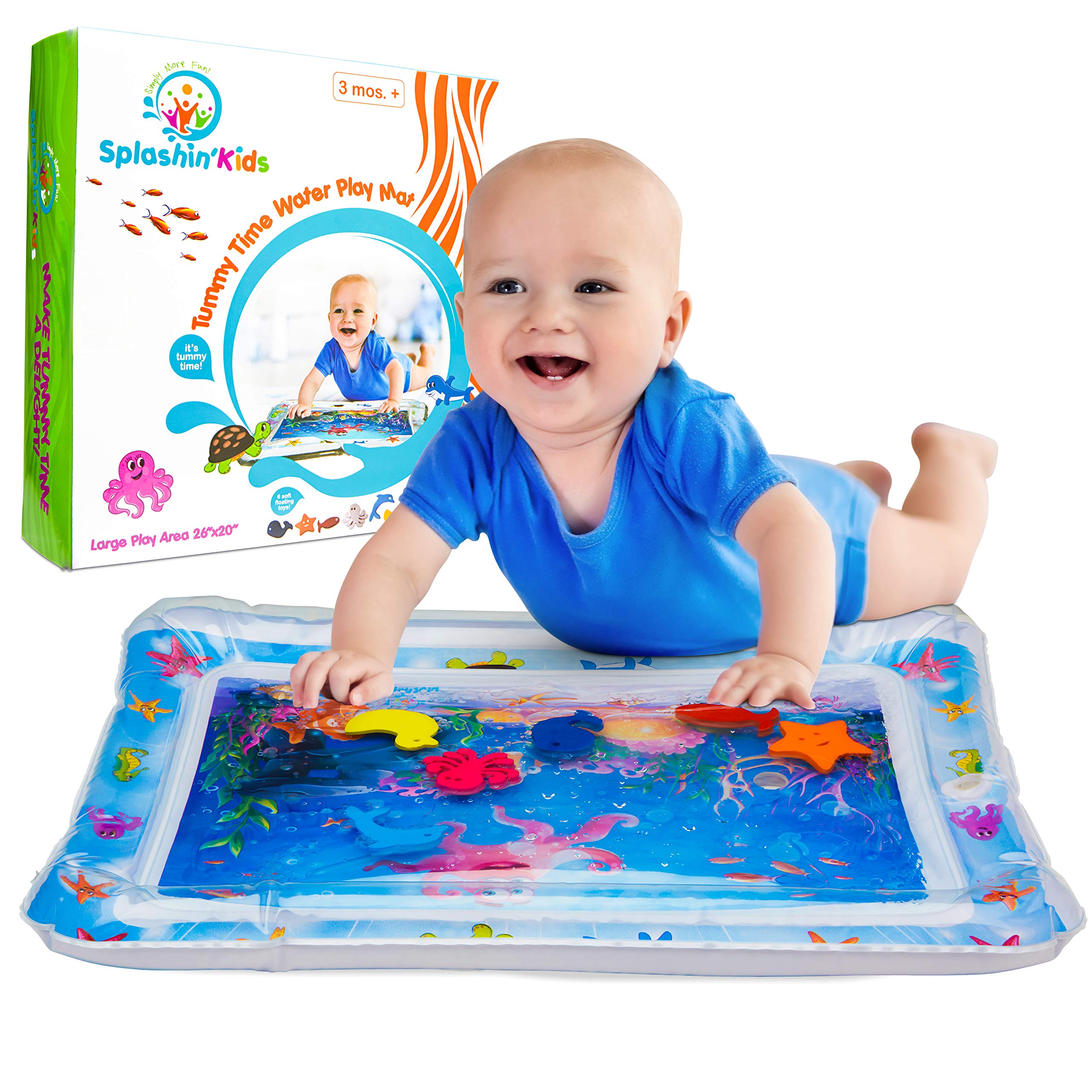 Premium Inflatable Water Mat for Babies - Tummy Time Play & Sensory Stimulation for Infants & Toddlers - Indoor/Outdoor Fun