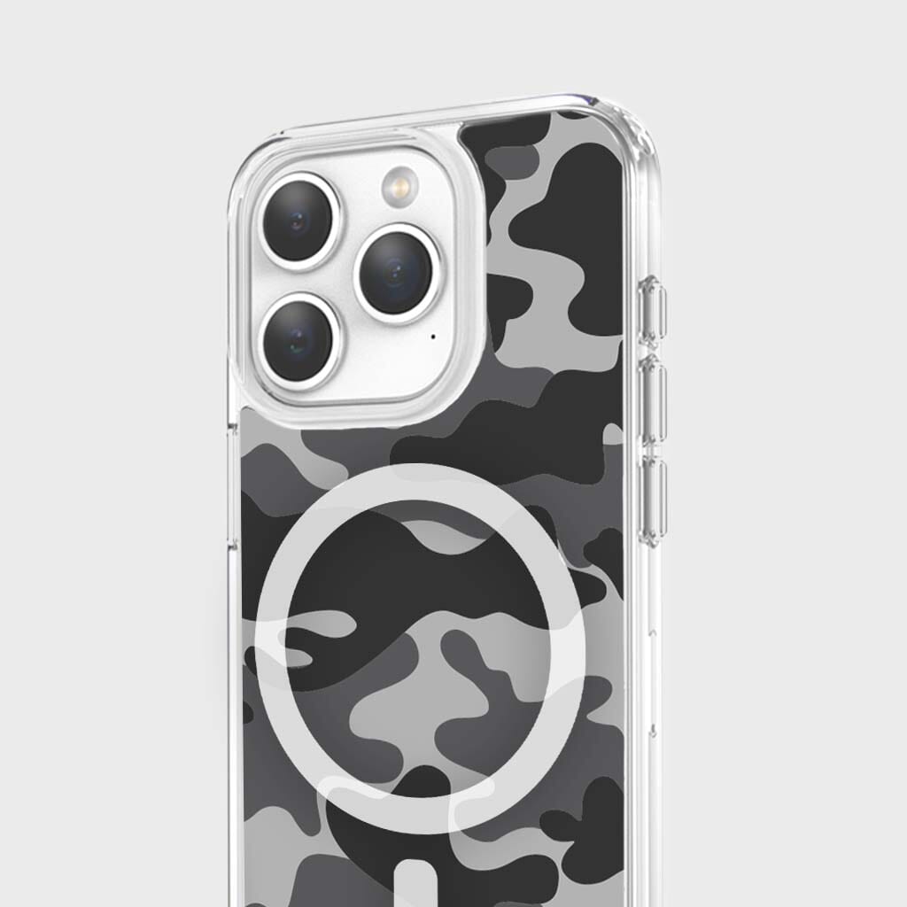 Premium iPhone 15 Pro Max Case with MagSafe - Black Camo Design | Slim Protective Cover for Everyday Use, Travel & Outdoor Activities