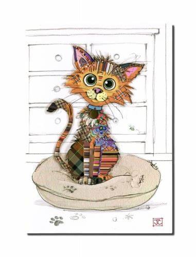 Bug Art Greeting Card - Cute Chef Kitty Design for Birthday, Thank You & Special Occasions | Unique Handmade Card for Cat Lovers & Foodies