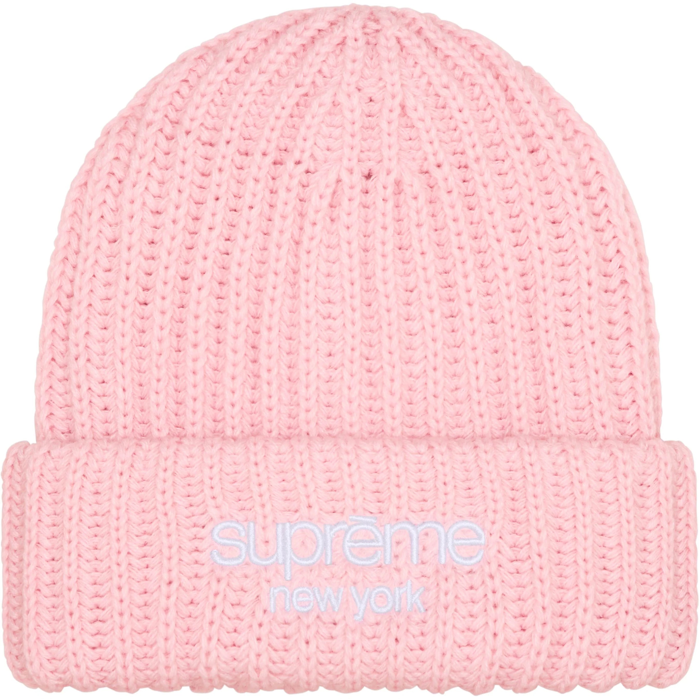 SUPREME 24FW Classic Logo Chunky Ribbed Beanie - Warm Winter Hat for Men & Women - Perfect for Skiing, Snowboarding and Cold Weather Fashion