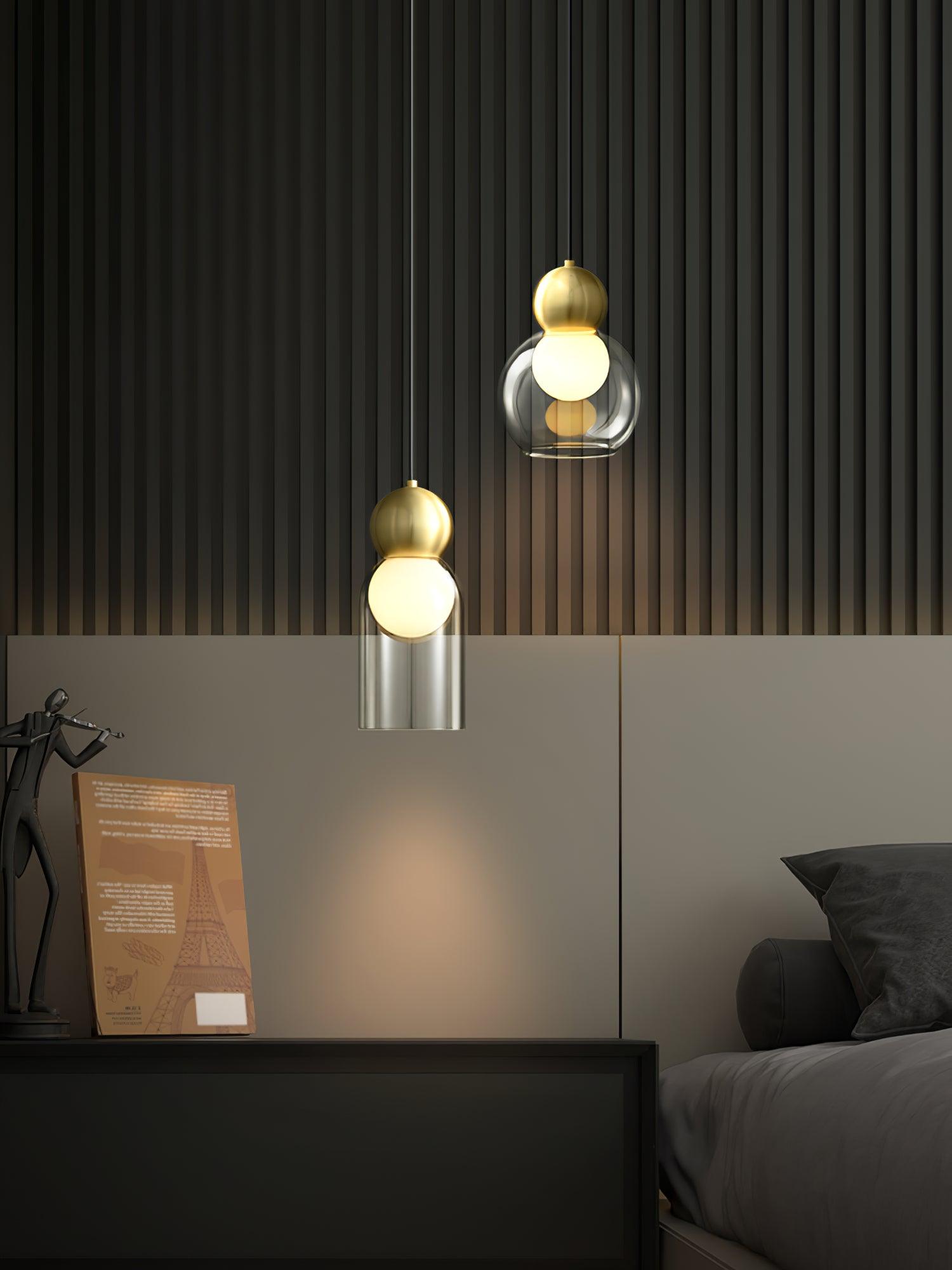 Vintage Brass Pendant Light - Industrial Style Hanging Ceiling Lamp for Kitchen Island, Dining Room & Bedroom Lighting