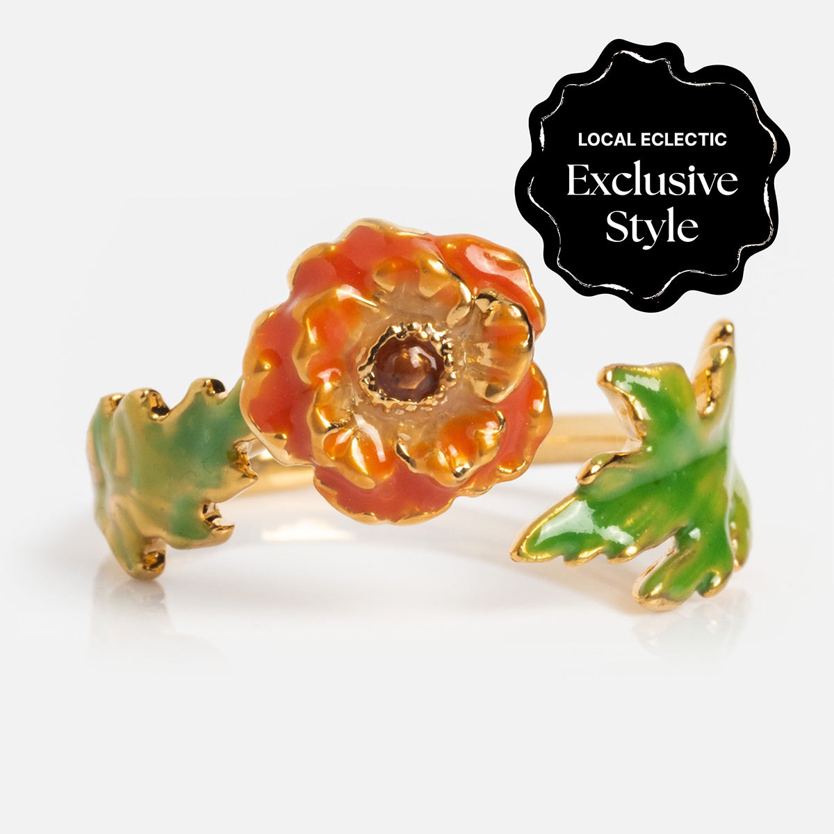 Blooming Color Adjustable Enamel Birth Flower Ring - Personalized Zodiac Jewelry Gift for Women - Perfect for Birthdays, Anniversaries & Special Occasions
