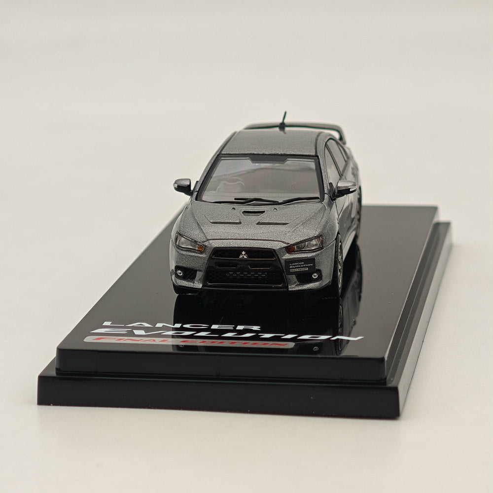 1/64 Scale Mitsubishi Lancer Evolution X Final Edition Diecast Model Car - Gray HJ642053AGM by Hobby Japan | Collectible Toy Car for Display, Racing Enthusiasts & Diecast Collections