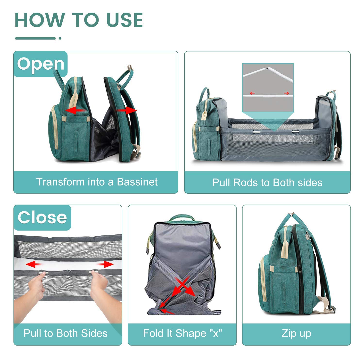 GreenTaya Large Diaper Backpack for Boys & Girls - Baby Bag with USB Charging Port | Waterproof Travel Diaper Organizer for Moms, Daycare & Family Outings