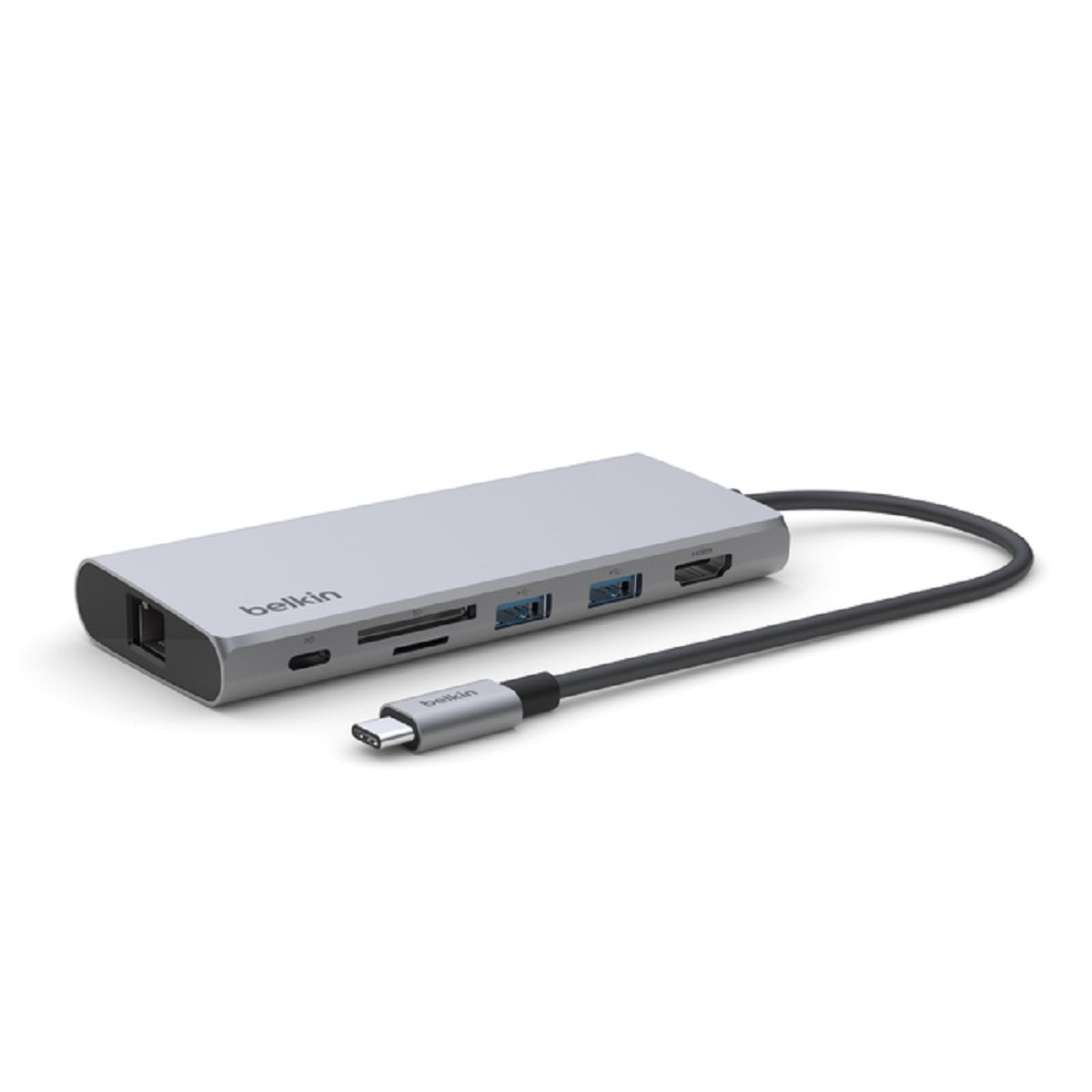 Belkin USB C 7-in-1 Multimedia Hub with 100W Power Delivery - Expand Laptop Ports for HDMI, USB, SD Card & More - Perfect for Home Office, Travel & Remote Work