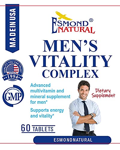 (8 Pack) Esmond Natural Men's Vitality Complex - Advanced Multivitamin & Mineral Supplement for Energy, Stamina & Overall Health | GMP Certified, NPA Approved, Made in USA | 480 Tablets for Daily Wellness & Active Lifestyle Support