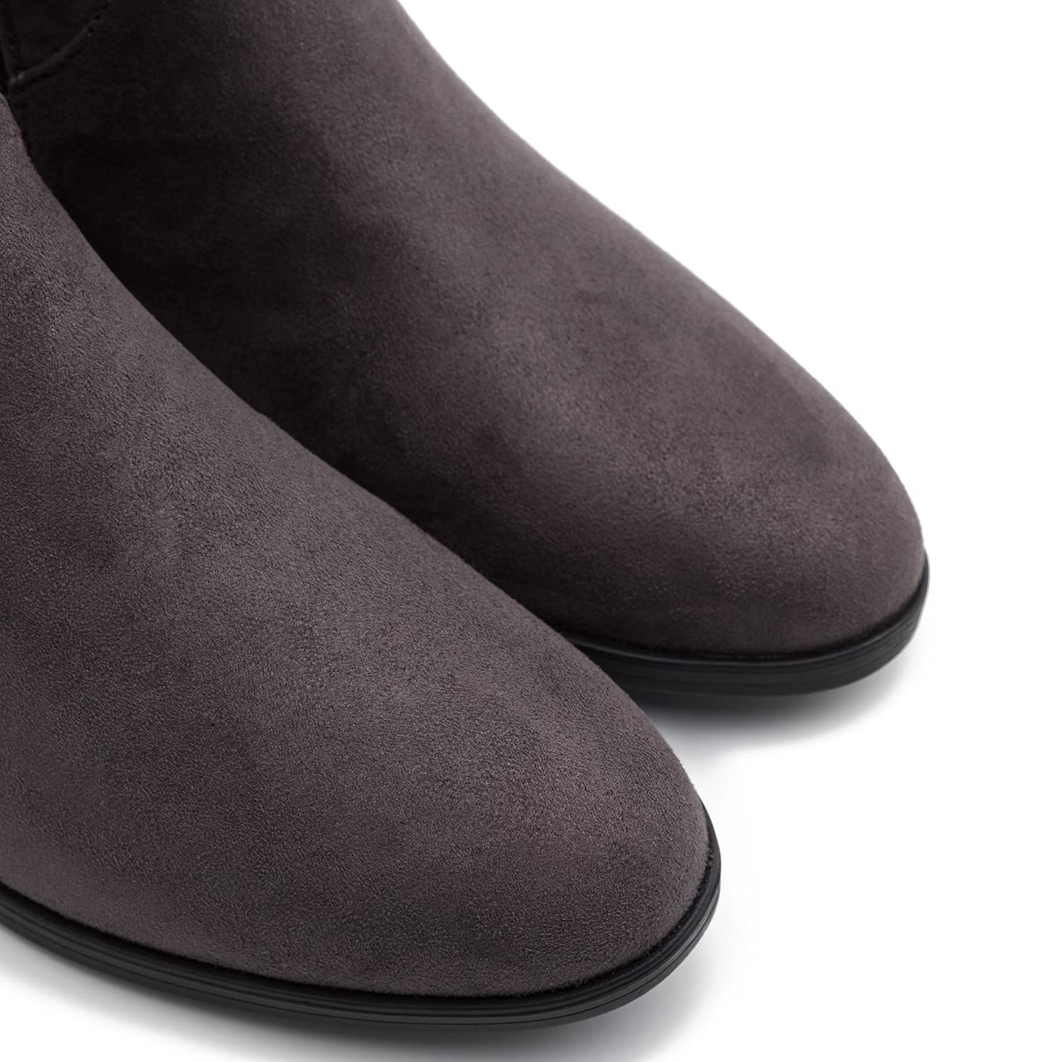 MOOMMO Women's Suede Mid Calf Slouch Boots - Flat Heel Winter Boots with Side Zipper, Round Toe & Wide Calf Design (US 4-13) | Retro Casual Comfy Boots for Everyday Wear, Office & Winter Outfits