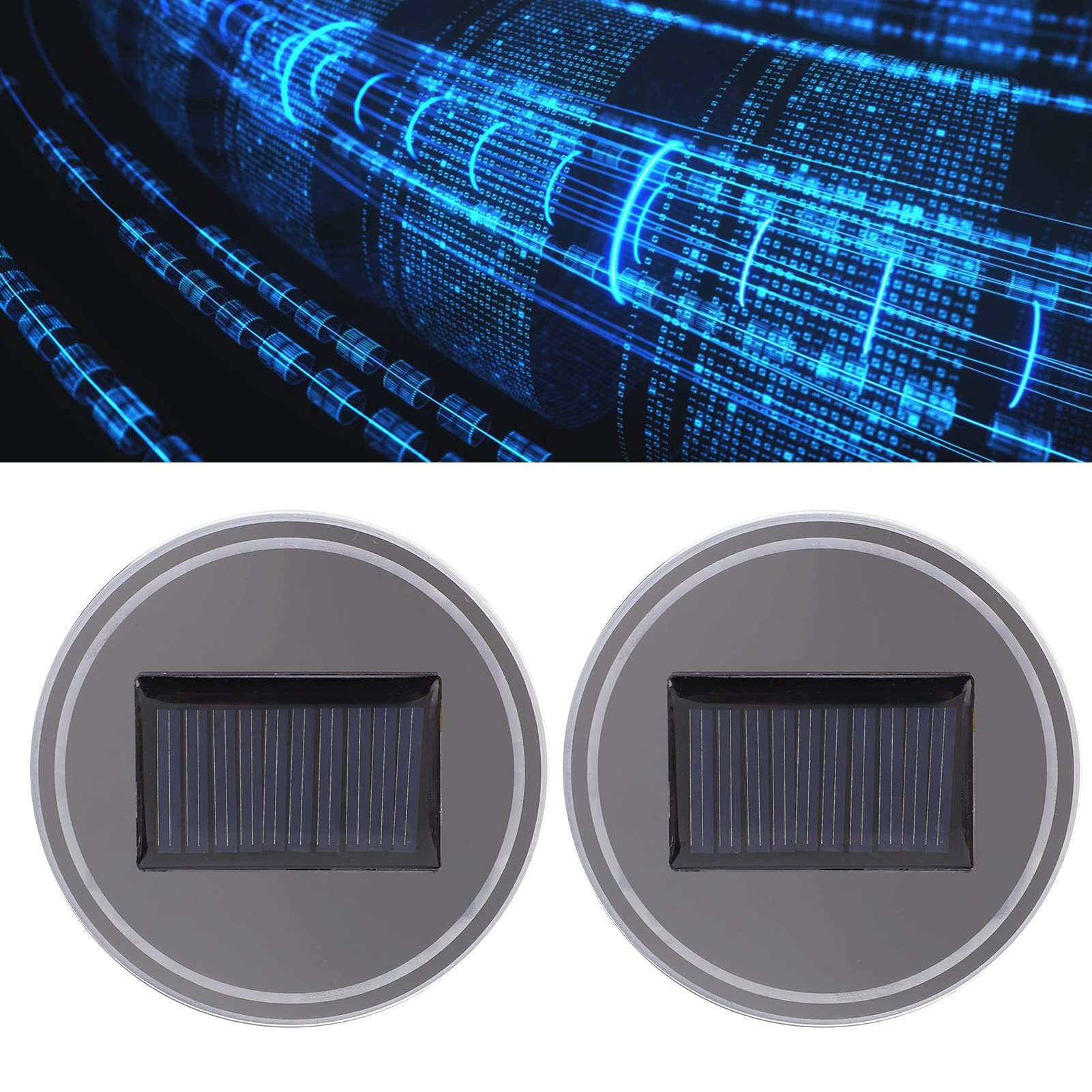 Solar-Powered LED Car Cup Holder with Vibration Sensor - Auto Induction Coaster for Drinks, Perfect for Night Driving and Road Trips