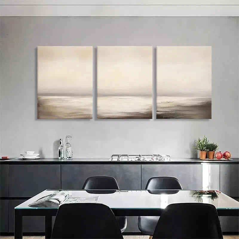 3-Piece Abstract Calm Ocean Tone Minimalist Wall Art Set - Framed Canvas Prints 60x90cm - High Quality Australian Made - Ready to Hang - Perfect for Living Room, Bedroom & Office Decor