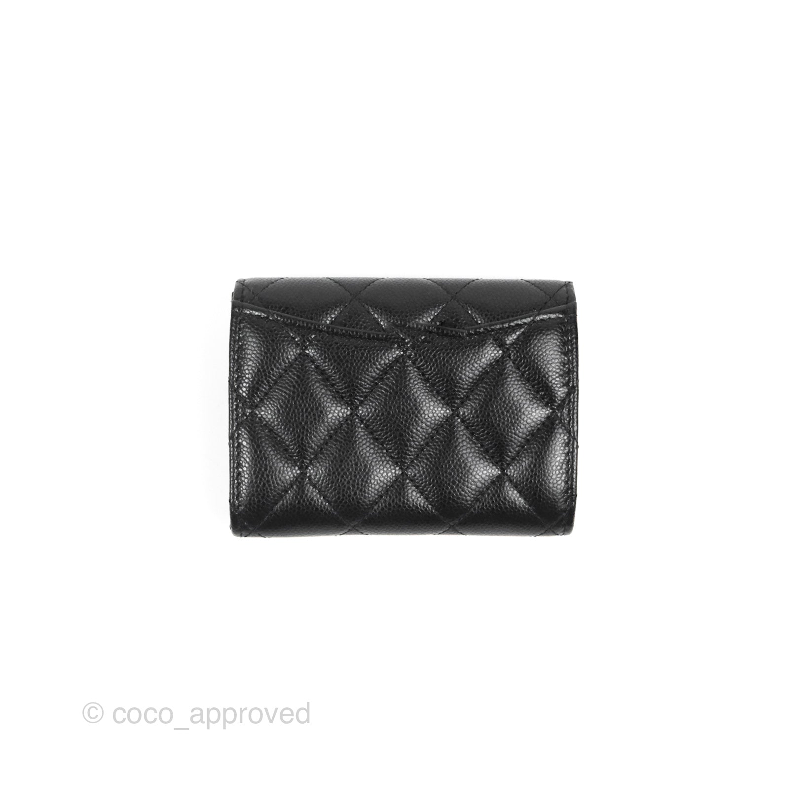 Chanel Classic Flap Coin Purse - Black Caviar Leather with Gold Hardware | Luxury Compact Wallet for Women | Perfect for Everyday Use & Special Occasions