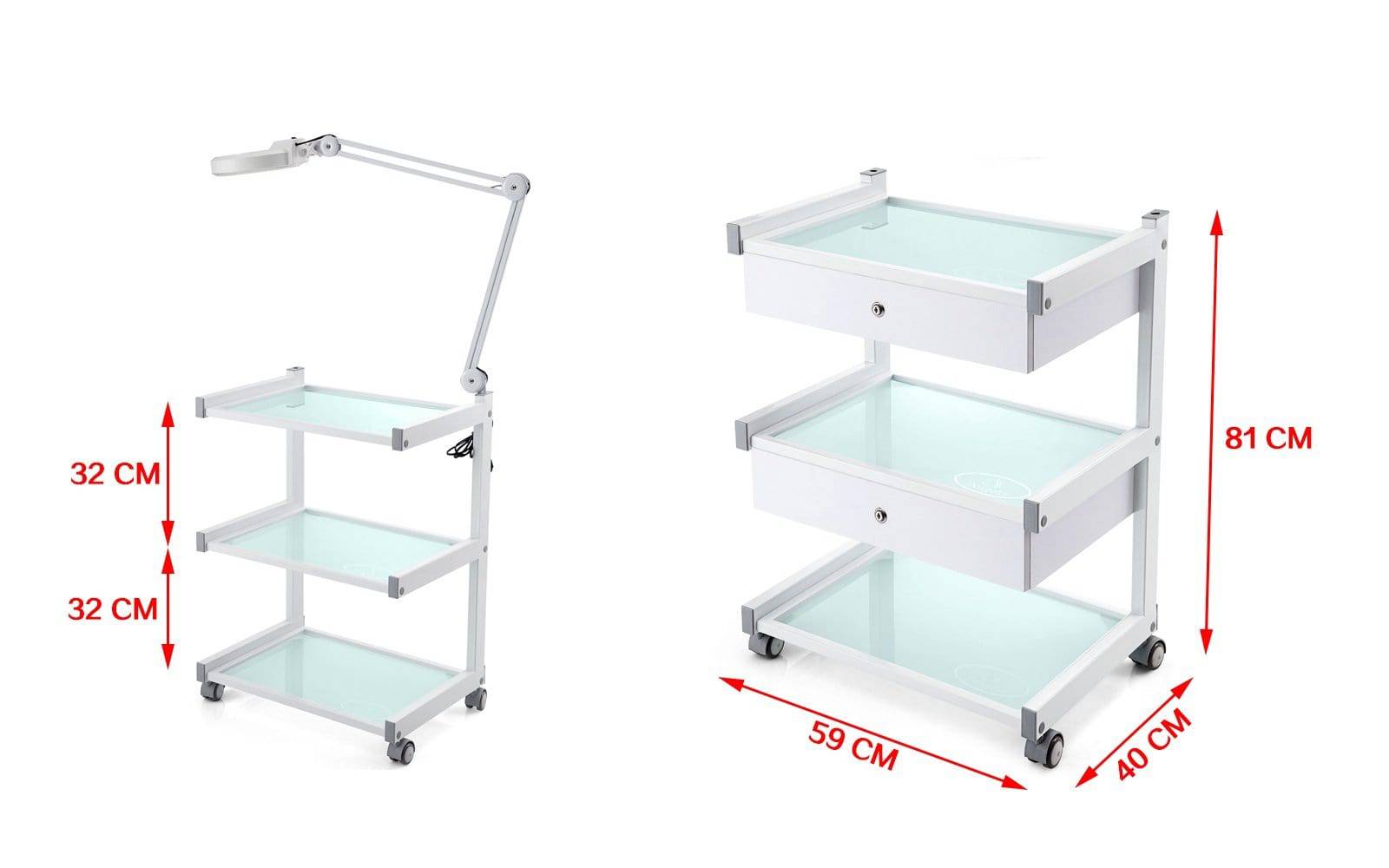 Foldable Rolling Trolley Cart with 1 Drawer - Portable Utility Cart for Kitchen, Office, or Garage Storage - Heavy Duty Wheels for Easy Mobility
