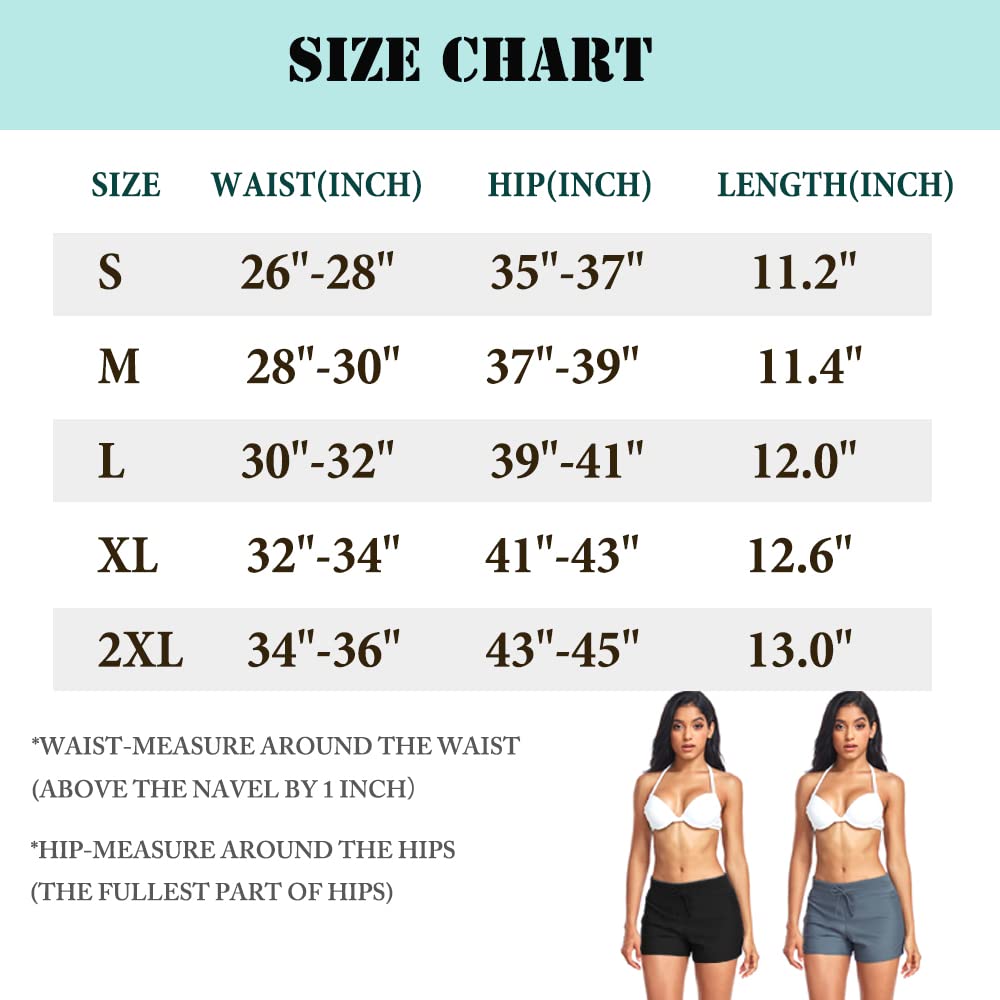 Derssity Women's Rash Guard Shorts - Quick Dry Running Shorts with Adjustable Drawstring for Swimming, Surfing, Yoga & Beach Workouts
