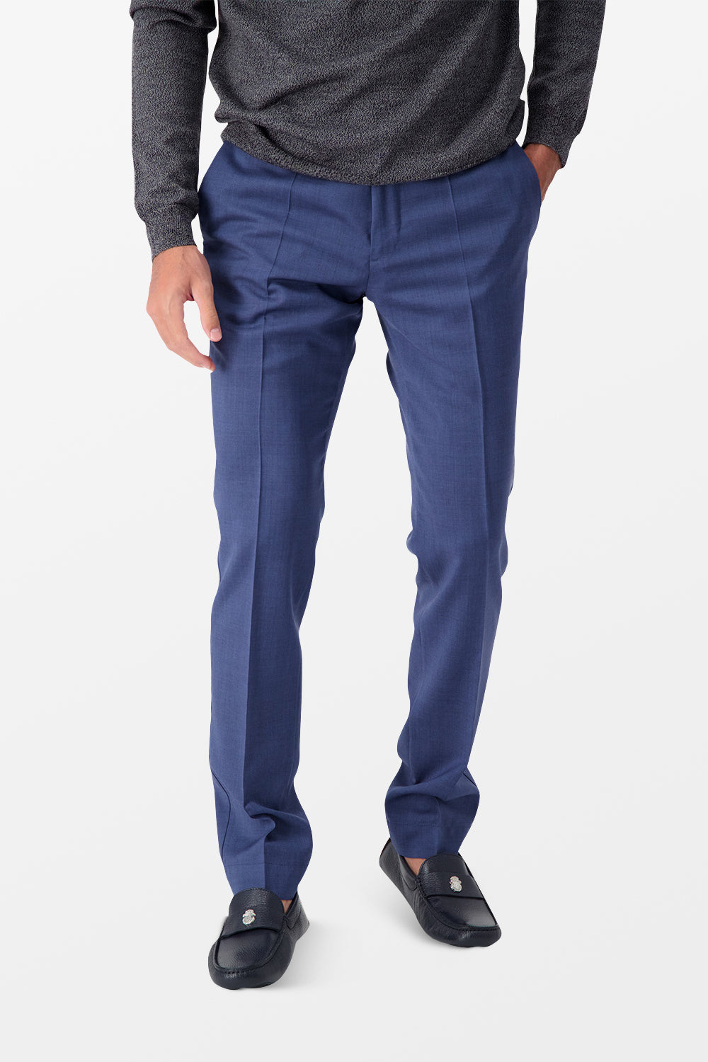 Incotex Blue Classic Trousers for Men | Premium Cotton Dress Pants | Business Casual & Office Wear | Perfect for Work, Travel & Formal Occasions
