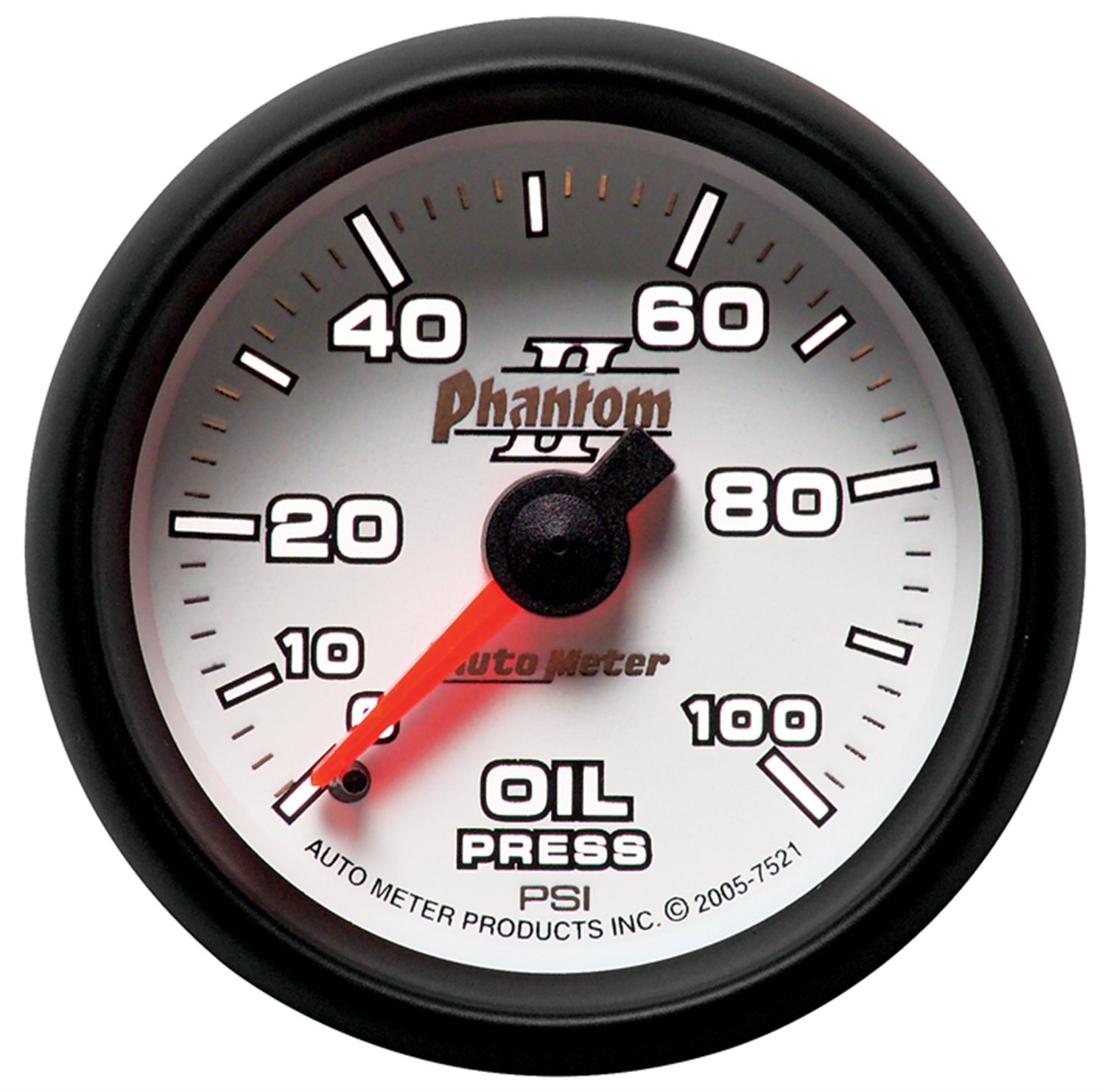 Auto Meter 7521 Phantom II Oil Pressure Gauge - 2-1/16