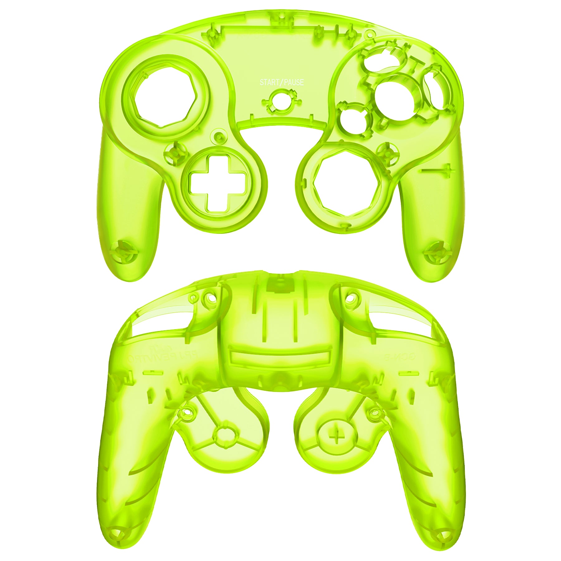 eXtremeRate Clear Lime Green Replacement Faceplate & Backplate with Buttons for Nintendo GameCube Controller (NGC) - Perfect for Gaming, Collecting & Controller Customization