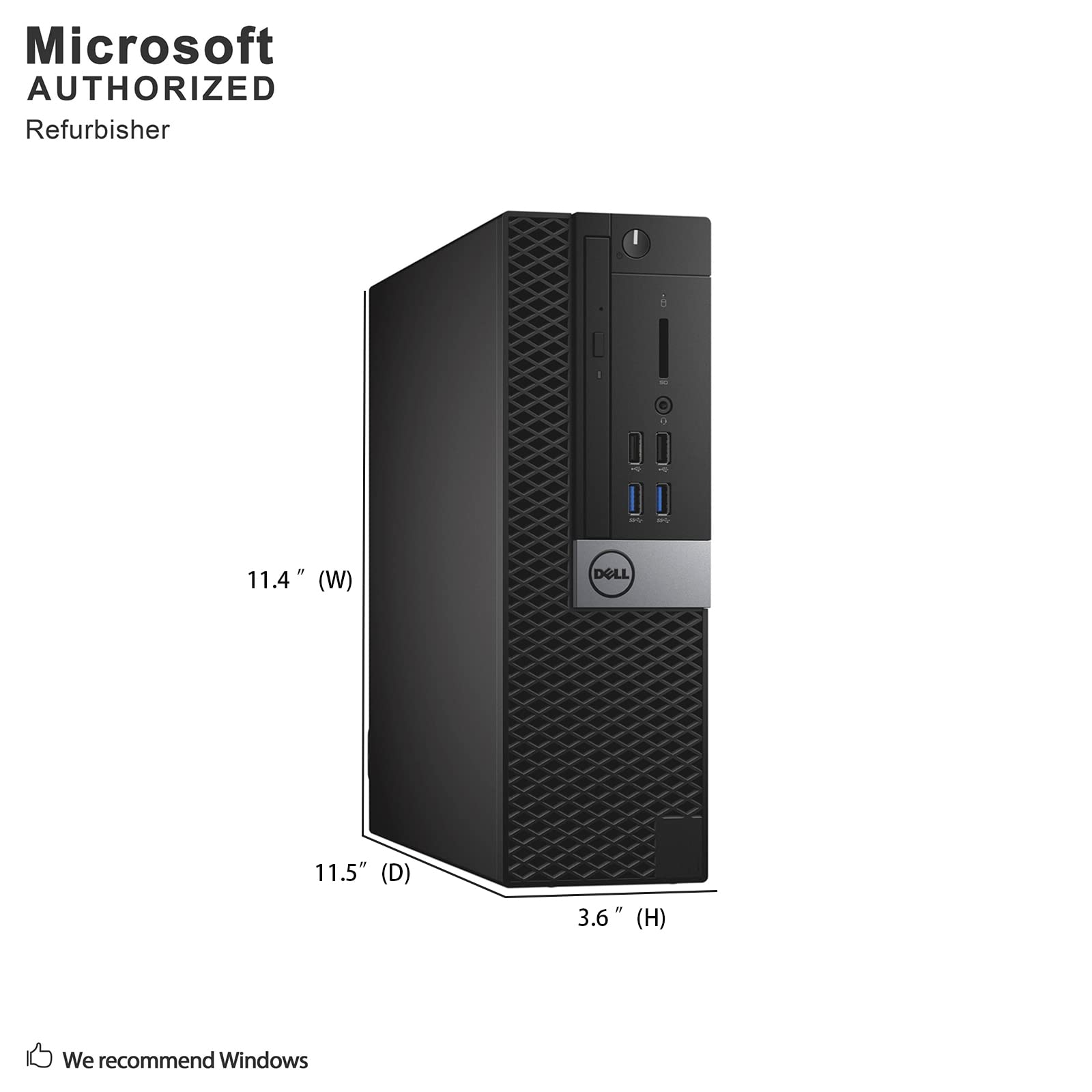 Renewed Dell Optiplex 3040 Business Desktop PC - Intel Core i5, 16GB RAM, 512GB SSD, Windows 10 Pro 64-Bit | Fast Office Computer for Work, Home & Small Business Use