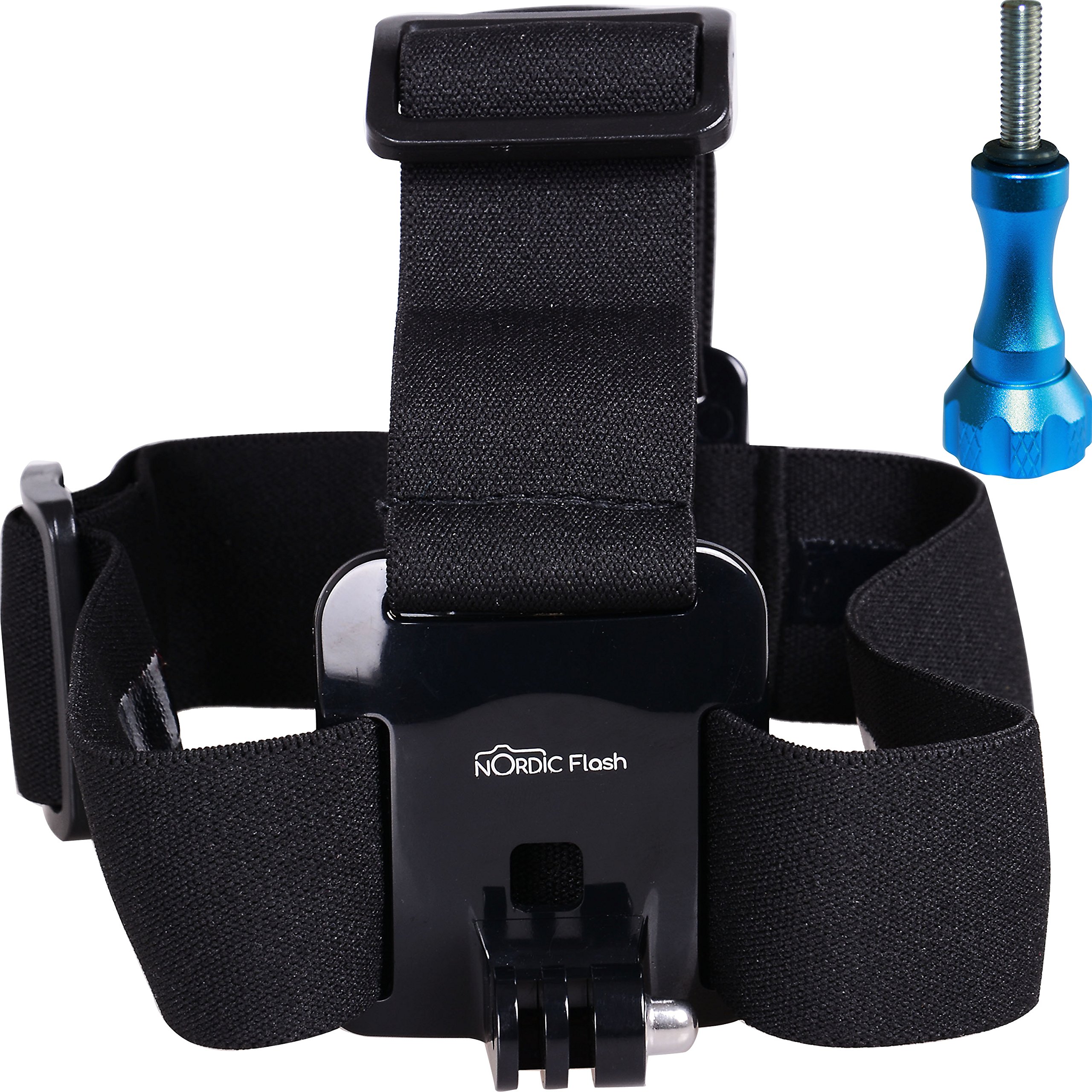 GoPro Head Strap Mount - Adjustable Headband Harness with Aluminum Thumbscrew - Compatible with All GoPro Hero Models (HERO1 to HERO4, HD & SJ4000) - 1 Year Warranty - Perfect for Action Sports, Vlogging & Outdoor Adventures