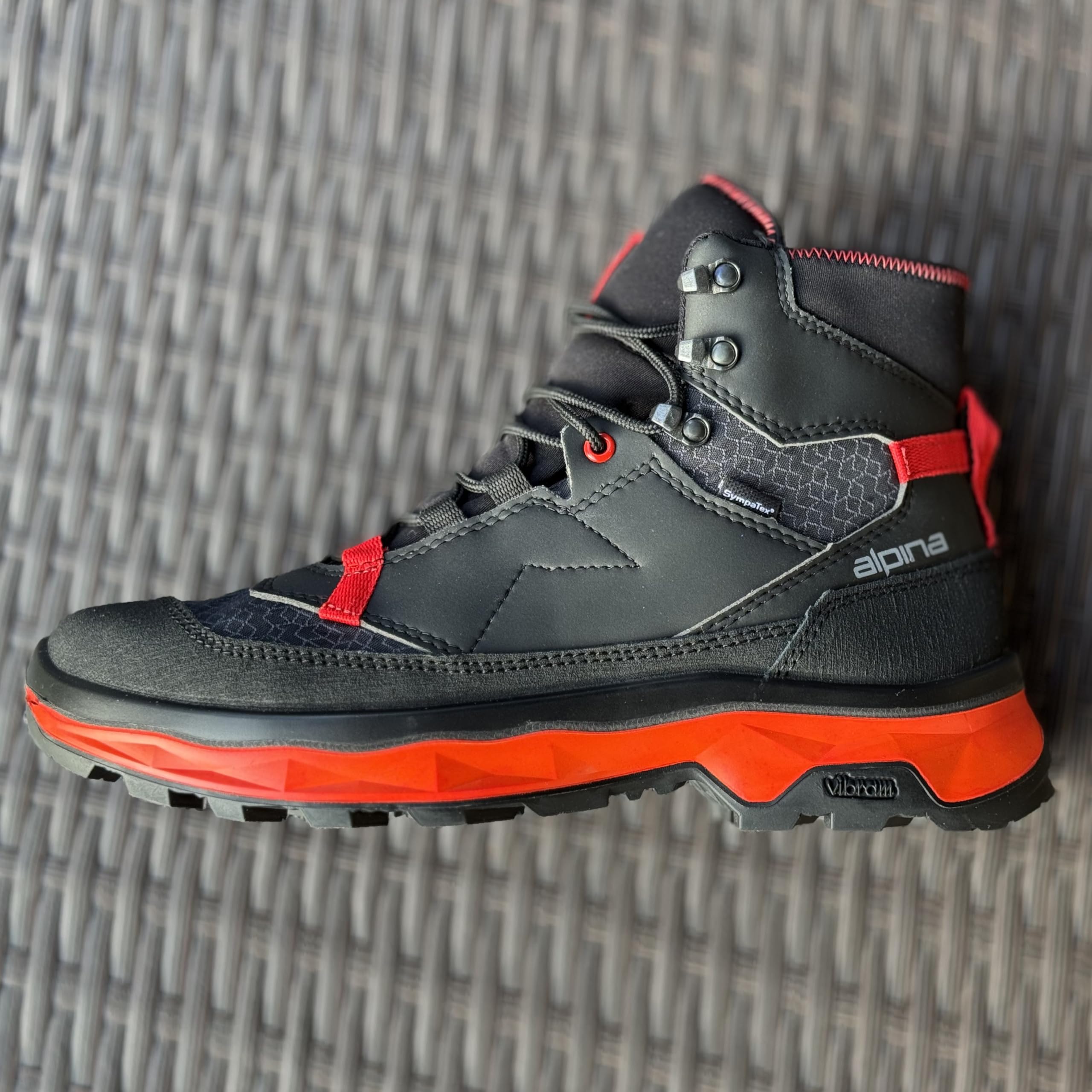 Alpina Men's Waterproof Hiking Boots - Premium Performance Microfiber Upper with Sympatex & Vibram Sole - Made in Europe - Ideal for Outdoor Adventures, Trekking, and Mountain Climbing