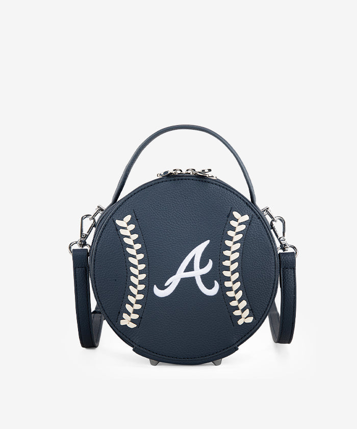 MLB Atlanta Braves Genuine Leather Crossbody Bag for Women & Men - Stylish & Durable Purse for Baseball Games, Travel & Daily Use