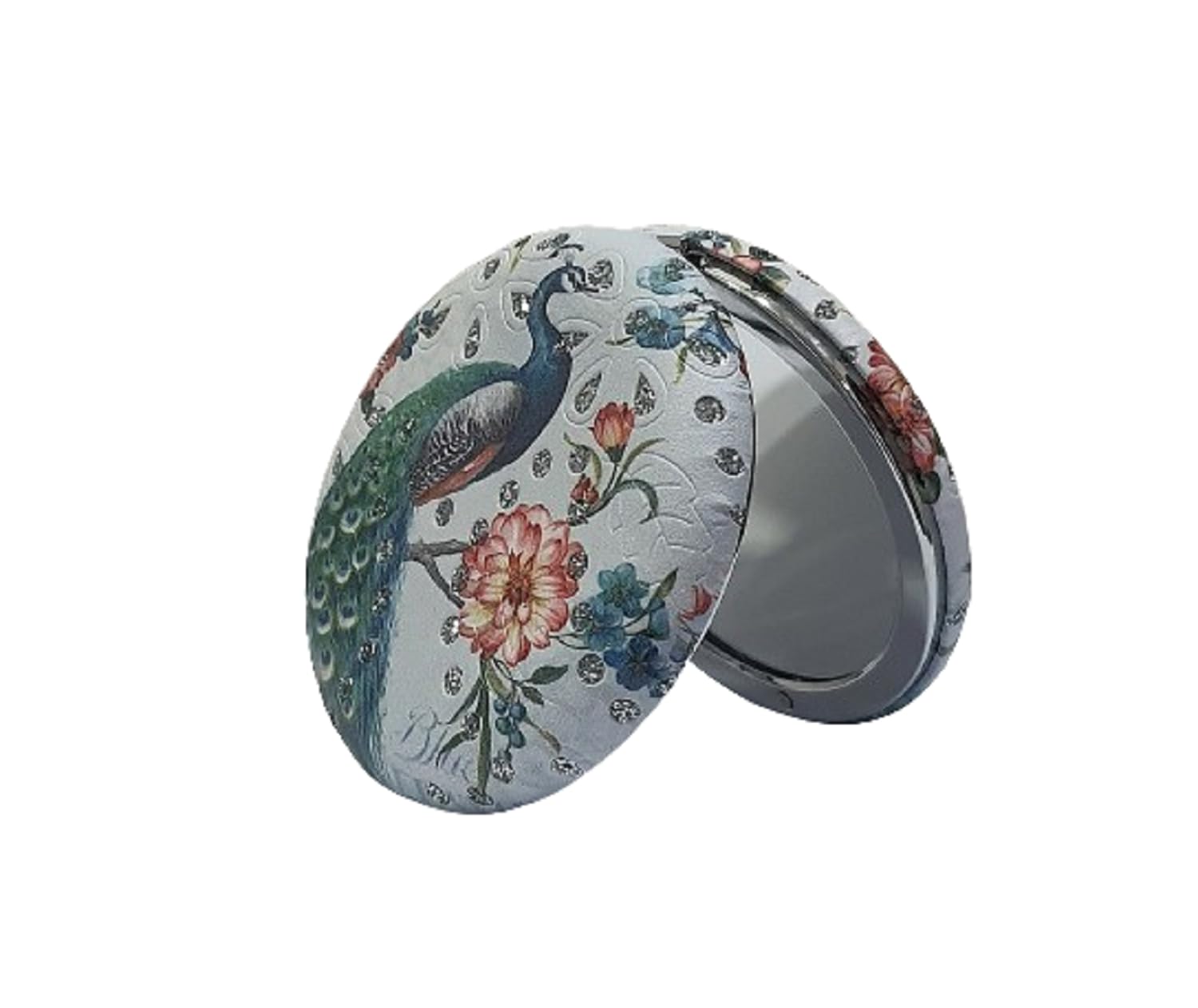Portable Compact Mirror with 2x Magnification - Glossy Travel Mirror for Purses, Handbags & Makeup Touch Ups On The Go | Perfect for Travel, Office & Daily Use