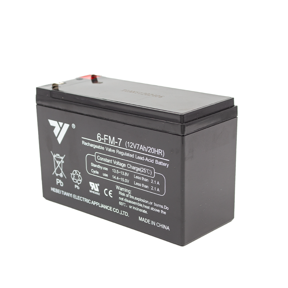 Tianyi 12V 7AH Rechargeable Battery F1 Black - Perfect for Power Wheels, Scooters, Emergency Lights & Backup Power Supply