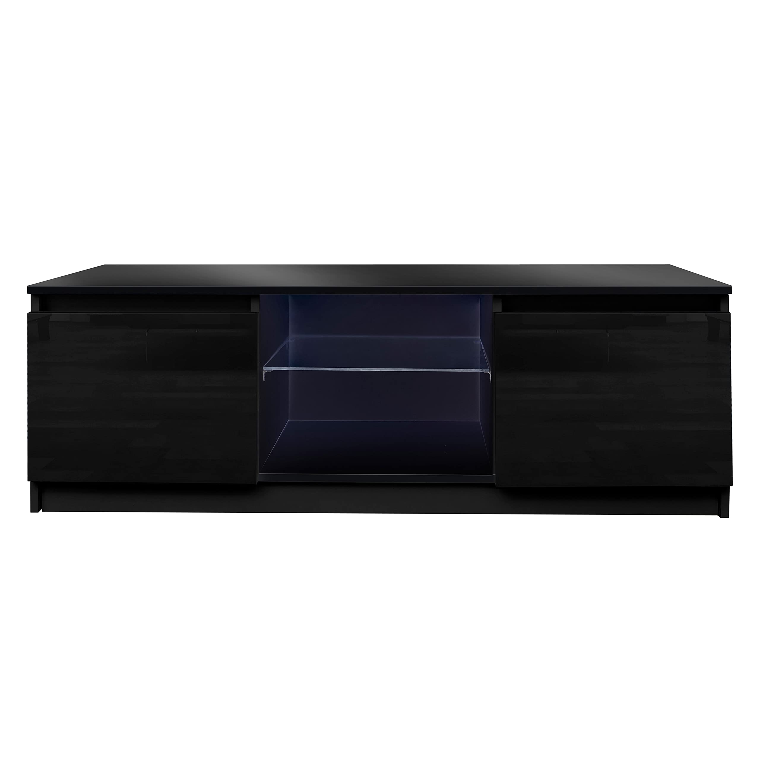 Wholesale Black TV Stand with LED Lights - Modern Entertainment Center for Living Room, Bedroom & Home Theater