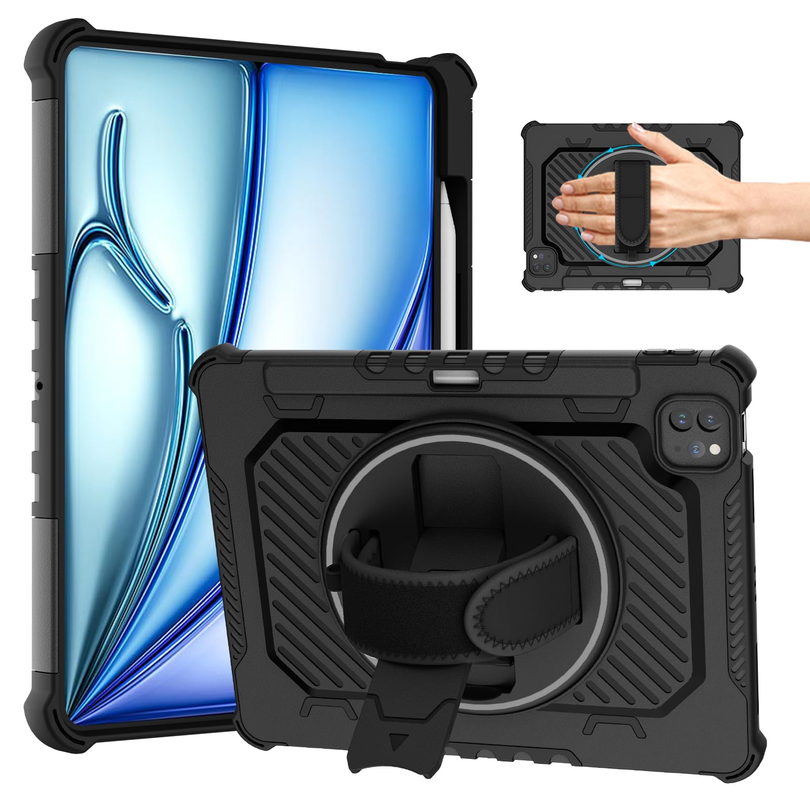 ROISKIN iPad Air 11 inch Case 6th Generation (2024) - Heavy Duty Shockproof Rugged Protective Cover for iPad Air 5th/4th Gen & iPad Pro 11