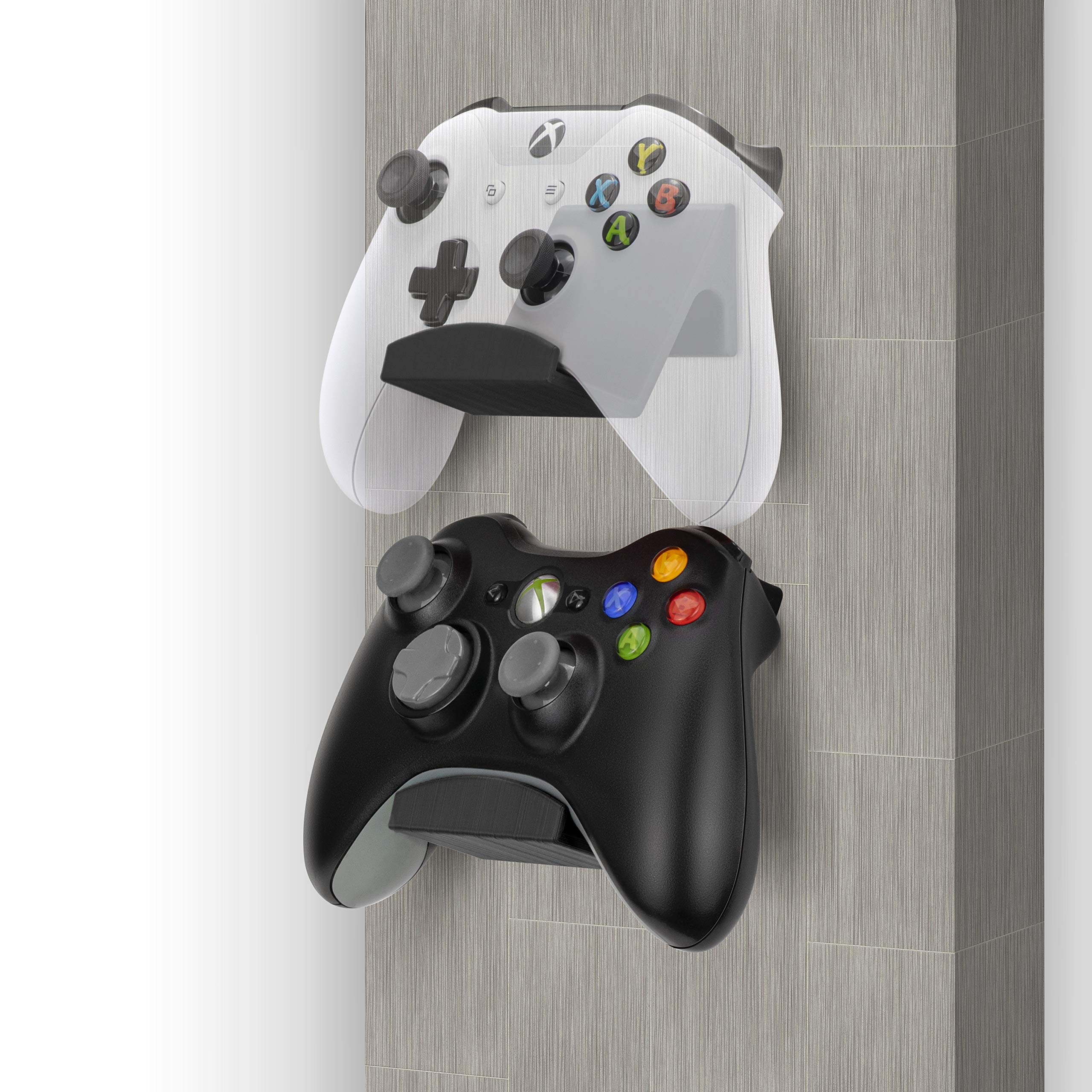 BRAINWAVZ 2-Pack Universal Game Controller Wall Mount Holder - Compatible with XBOX Series X/S, PS5, PS4, PS3, Nintendo Switch & PC Controllers - Easy Stick-On Installation for Organized Gaming Setup - Perfect for Bedroom, Game Room or Office Organization