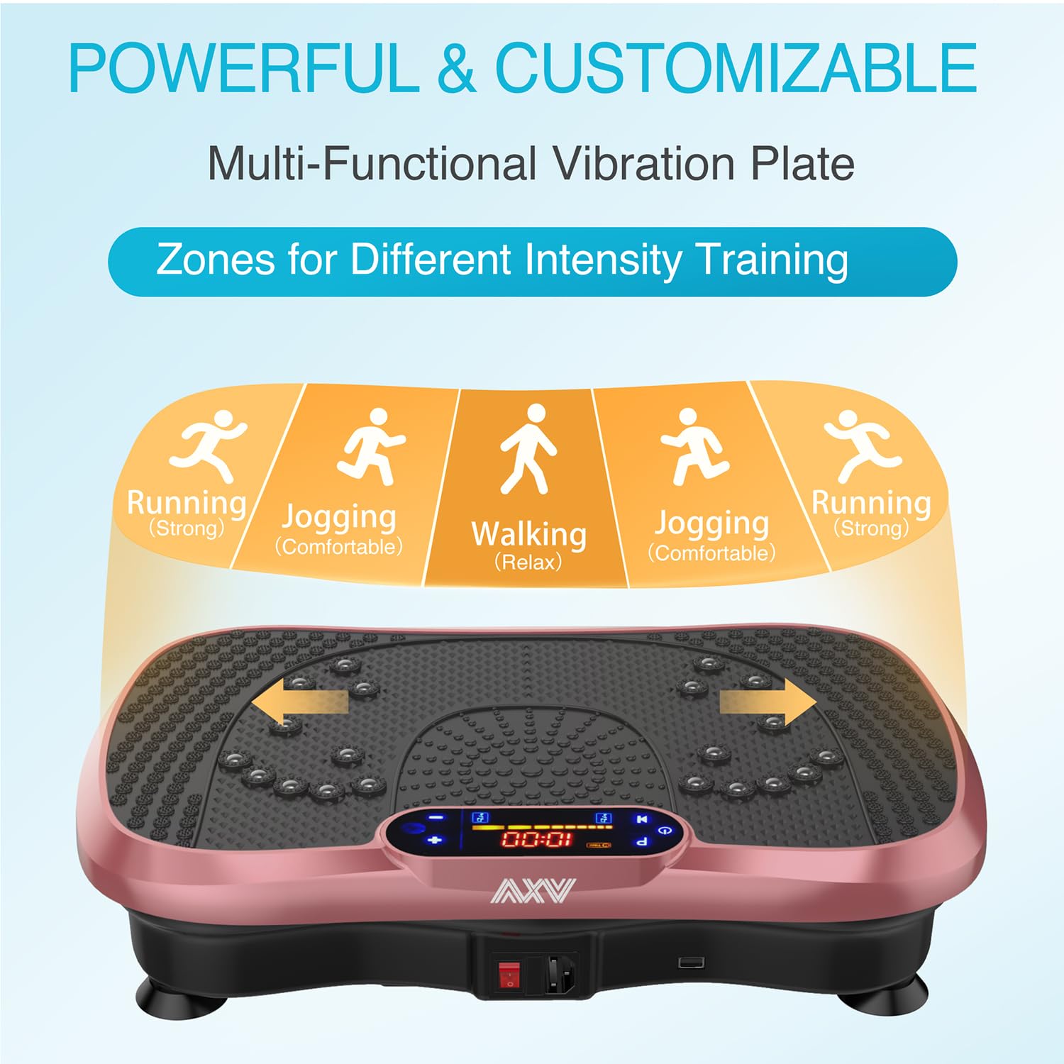 AXV Vibration Plate Exercise Machine - Full Body Workout Platform for Lymphatic Drainage & Weight Loss | Home Gym Equipment for Women & Men | Ideal for Fat Burning, Toning & Post-Workout Recovery