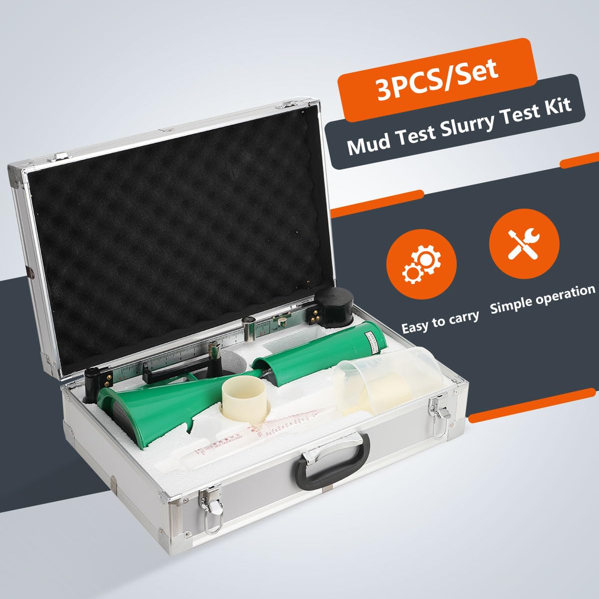 Premium Mud Hydrometer & Viscosity Tester Kit - Accurate Mud, Slurry & Sand Content Measurement for Oilfield Drilling & Construction Testing