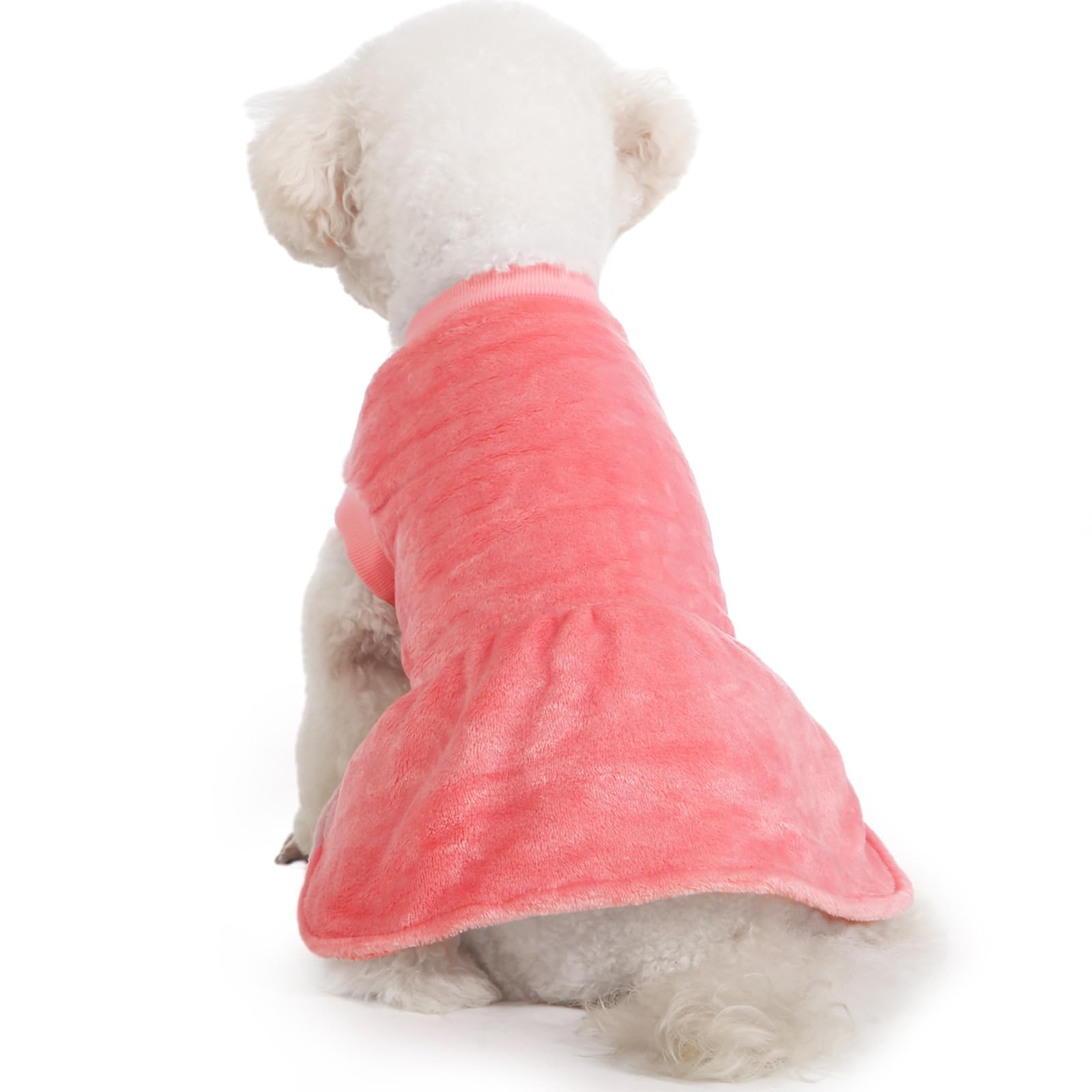 FabriCastle 3-Pack Dog Sweater & Dress Set - Ultra Soft Warm Pet Clothes for Small Medium Dogs - Cute Pink Violet Rosepink Outfits for Puppy Fashion & Winter Protection