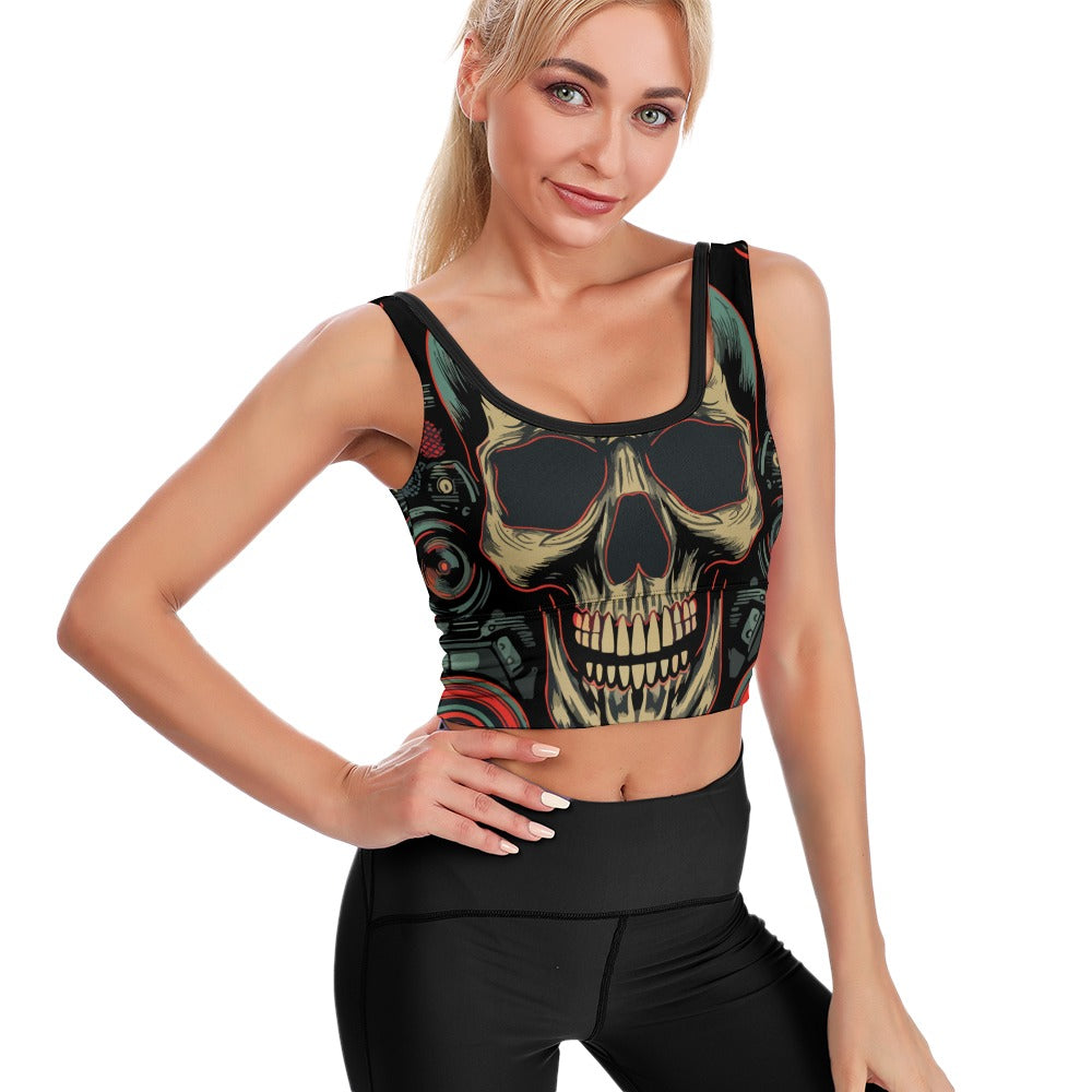 Radical Skull Yoga Vest for Women & Men - Trendy Graphic Print Workout Tank Top - Gym, Running, Fitness, Yoga & Casual Wear