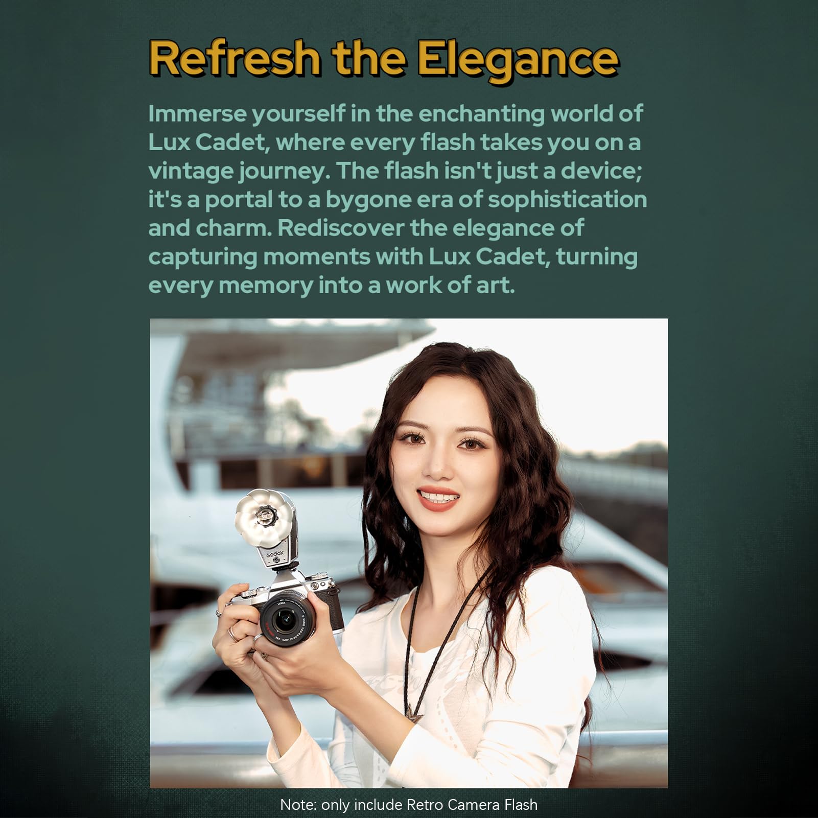 HUIOP Lux Cadet Camera Flash GN10 - 6200K±300K Color Temperature, Auto & Manual Flash Modes, 1/1-1/64 Power, 28mm Focal Length - Compatible with Canon Film Hot-Shoe Cameras - Perfect for Portrait, Wedding, and Studio Photography