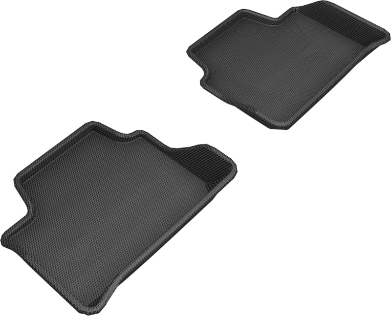 3D MAXpider Custom Fit All-Weather Floor Mats for 2019-2020 BMW 3 Series (G20) - Kagu 2nd Row Car Mats, Black - Perfect for Daily Commuting & Road Trips
