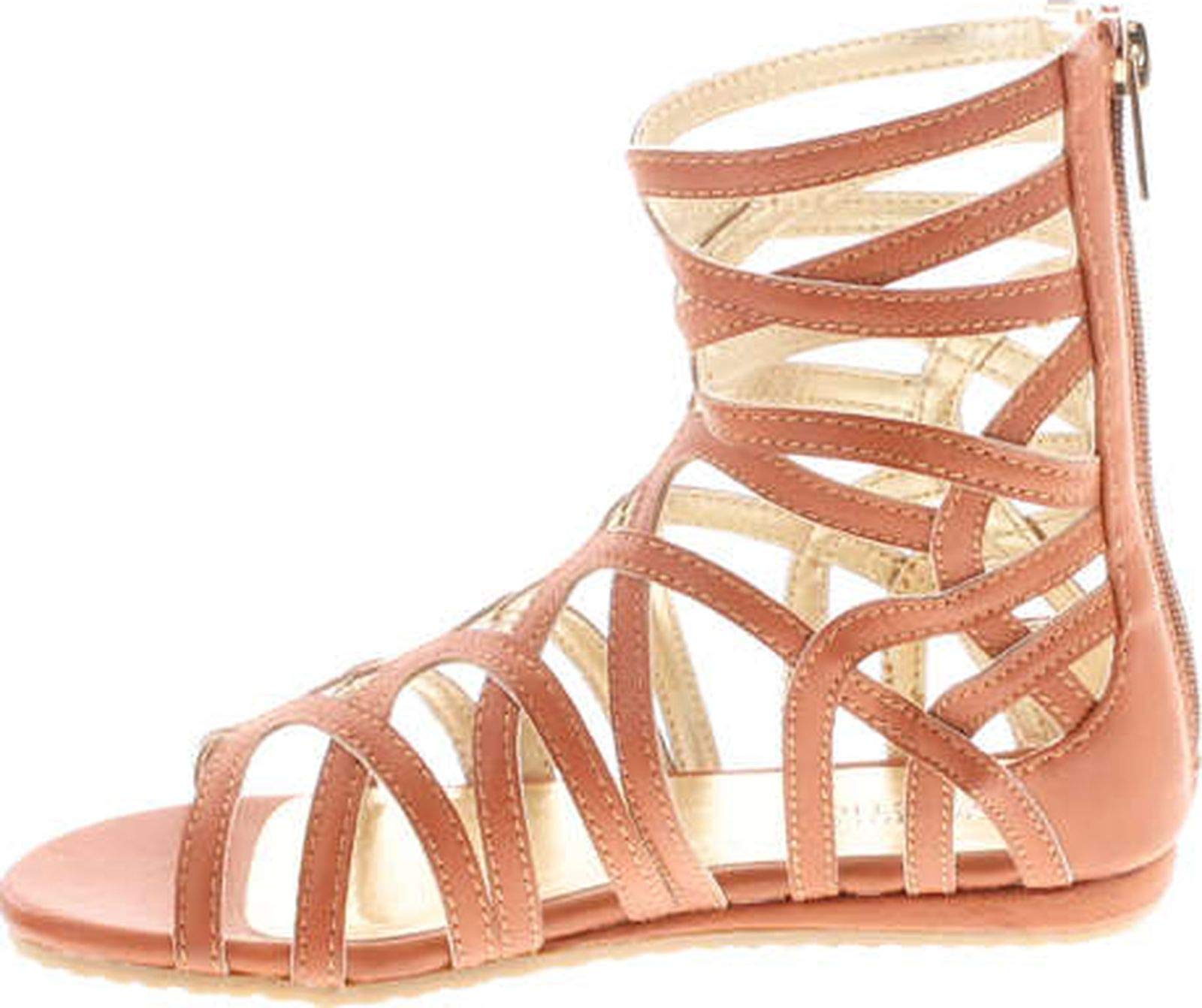 Kenneth Cole Reaction Triumph Mid Gladiator Sandals for Kids - Natural Leather, Size 13 M US (Little Kid/Big Kid) | Comfortable Roman-Style Footwear for School, Playdates & Summer Adventures