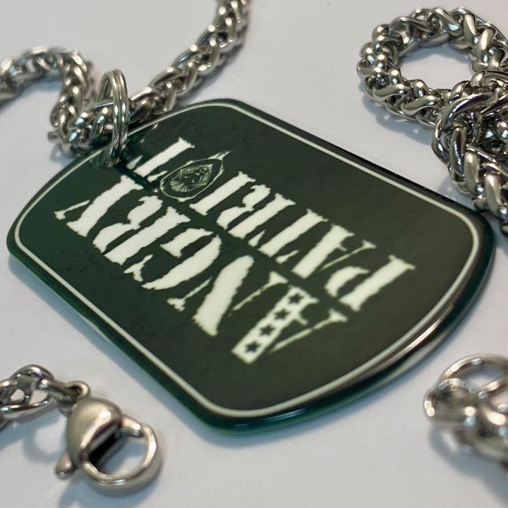 Angry Patriot Dog 25 Stainless Steel Dog Tag Necklace - Military Style Pet ID Tag for Dogs - Perfect for Patriotic Pet Lovers & 4th of July Celebrations