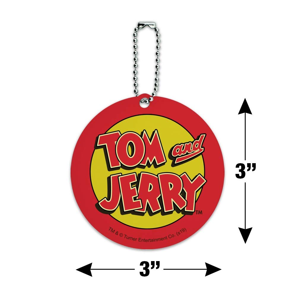 Tom and Jerry Luggage Tag - Round Personalized ID Card for Suitcases & Carry-On Bags - Perfect for Travel, Vacation & Business Trips