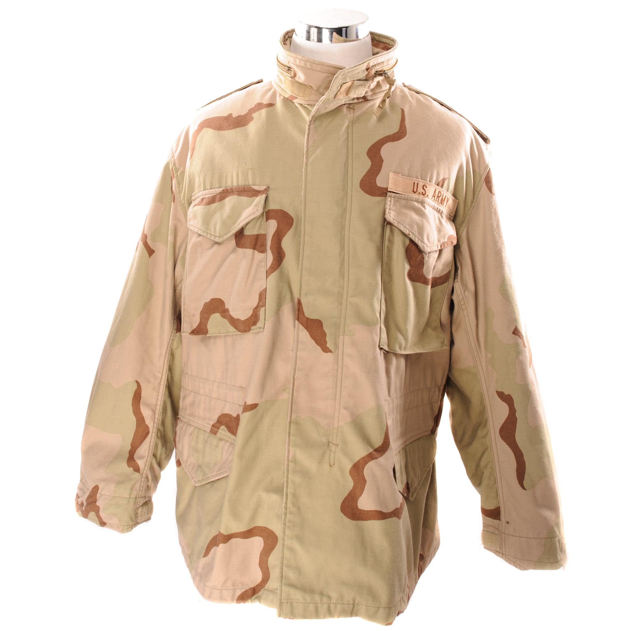 Vintage US Army M-1965 M65 Field Jacket - Desert Camouflage Military Jacket (1996) - Size Large Regular - Perfect for Outdoor Adventures, Hunting & Military Reenactments