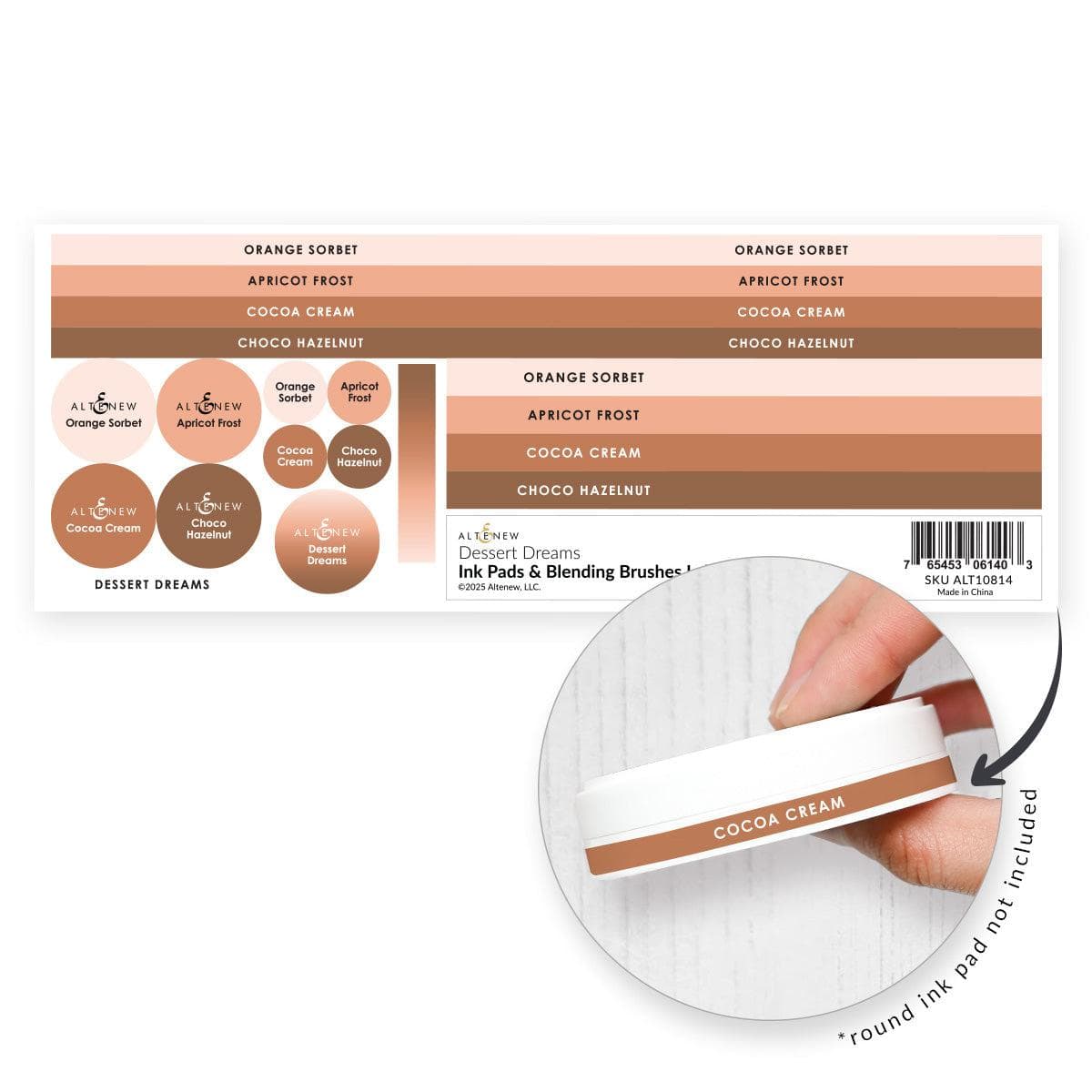 Premium Ink Pads & Blending Brushes Label Set - Dessert Dreams Collection for Card Making, Scrapbooking & DIY Crafts