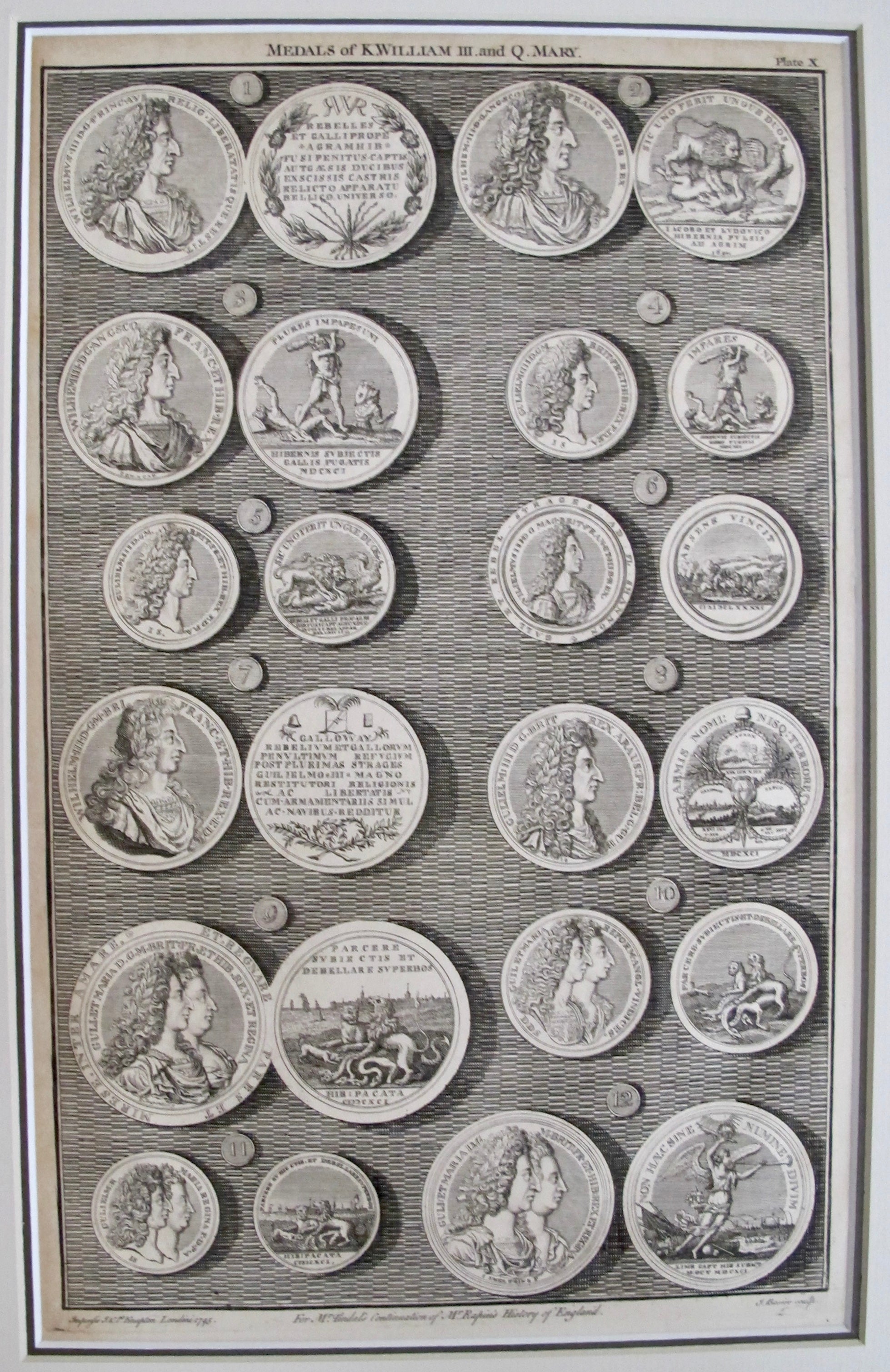 1745 British Regal Medals Set - Queen Anne & King George II Commemorative Coins (Matted, 2-Piece Collection) | Perfect for History Buffs, Coin Collectors & Royal Memorabilia Displays
