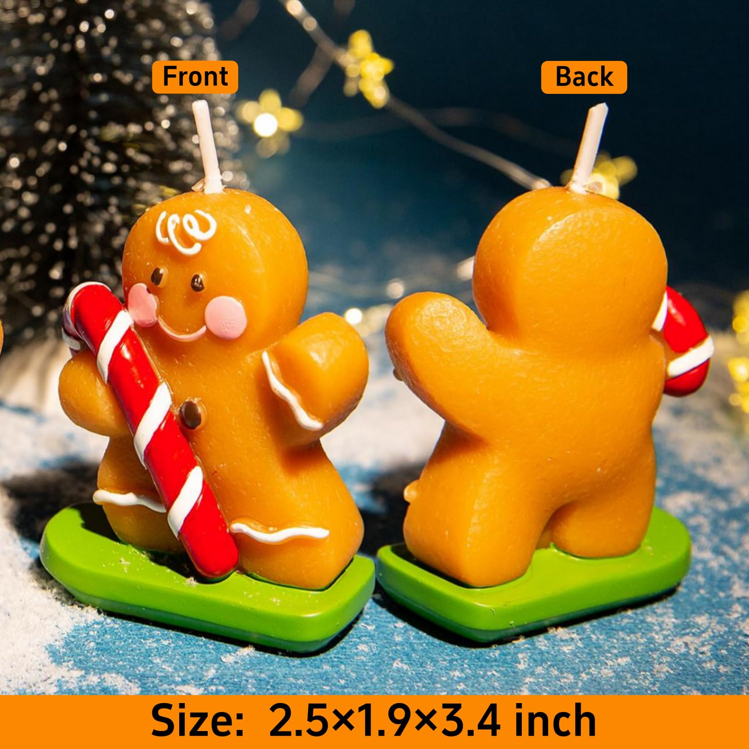 Natural Soy Candles - Gingerbread Man for Holiday Decor & Gifts