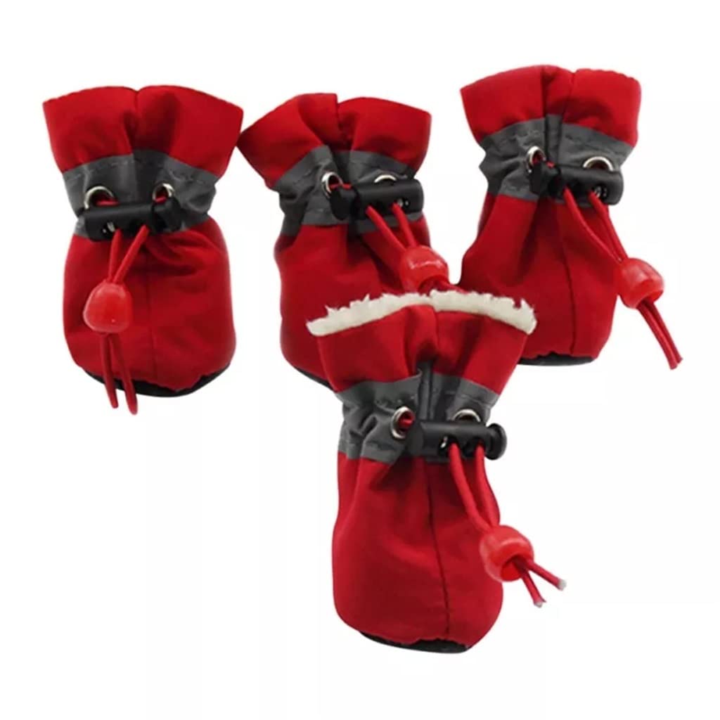 4pcs Non-Slip Puppy Shoes for Winter - Soft-Soled Dog Booties for Paw Protection & Warmth - Ideal for Snow, Ice & Cold Weather Walks
